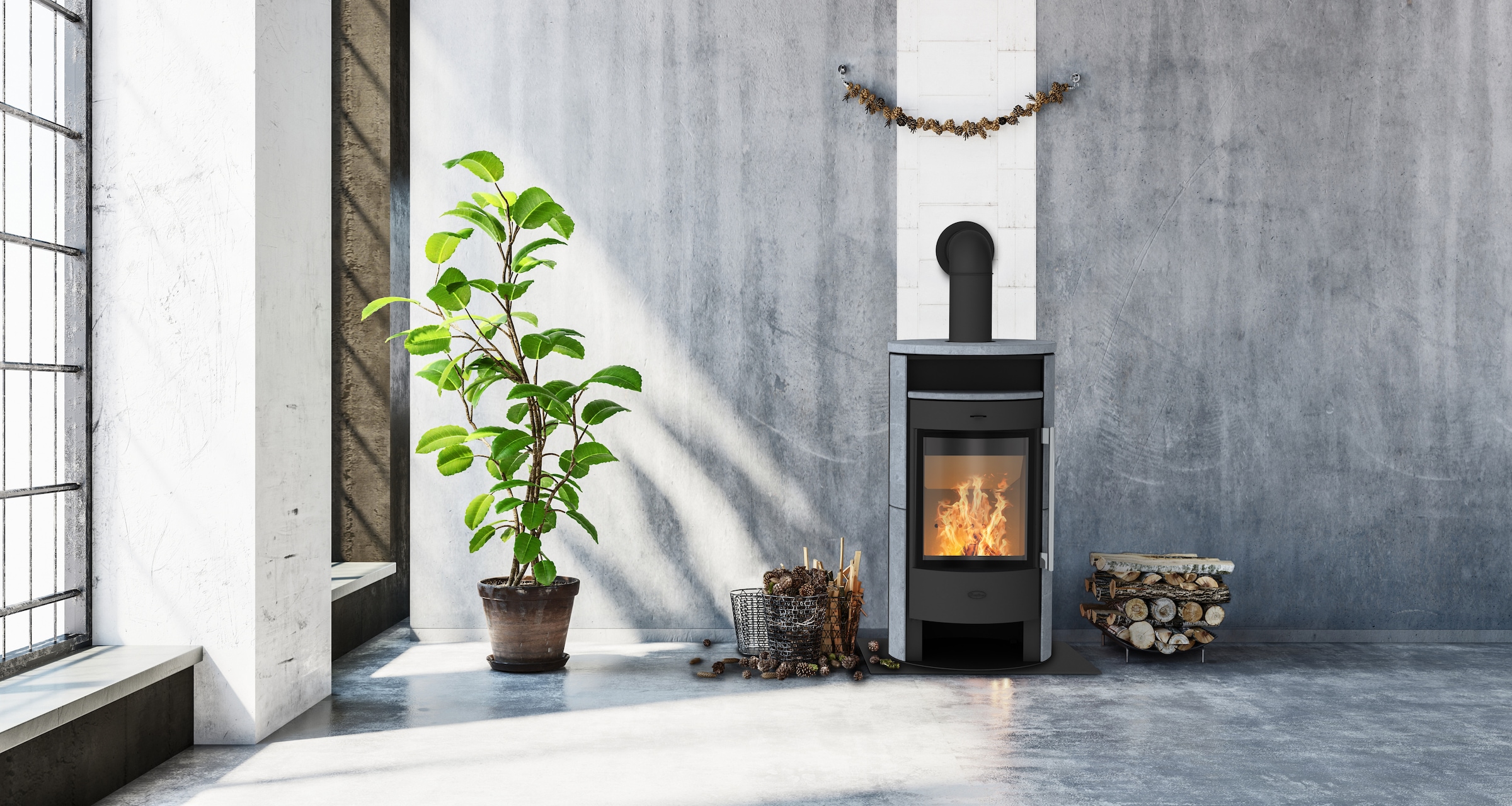 Fireplace Kaminofen »Durango Speckstein« Tee- und Holzfach