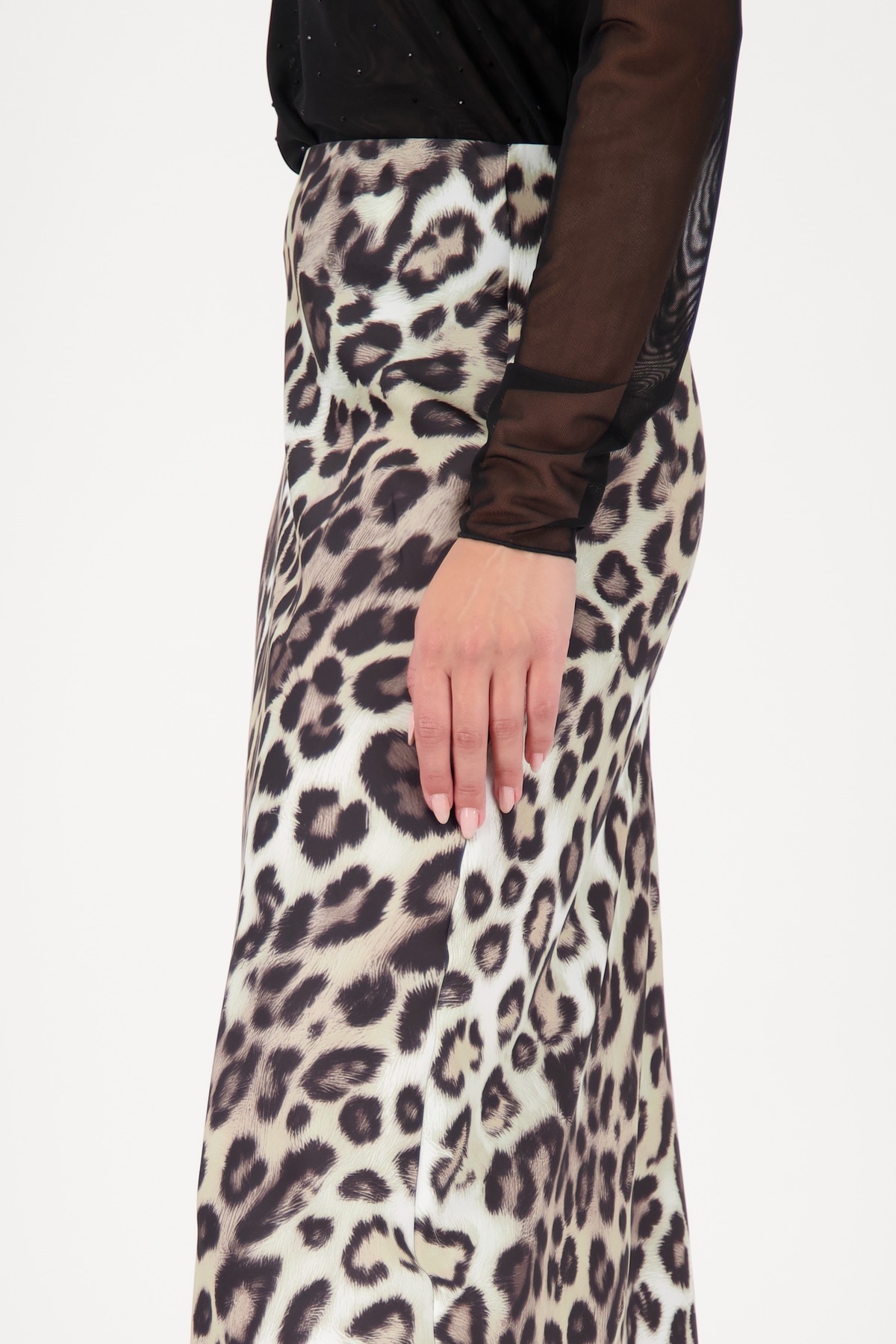 Monari Satinrock »Rock Leo Allover Satin« Regular fit mit Leopardenmuster