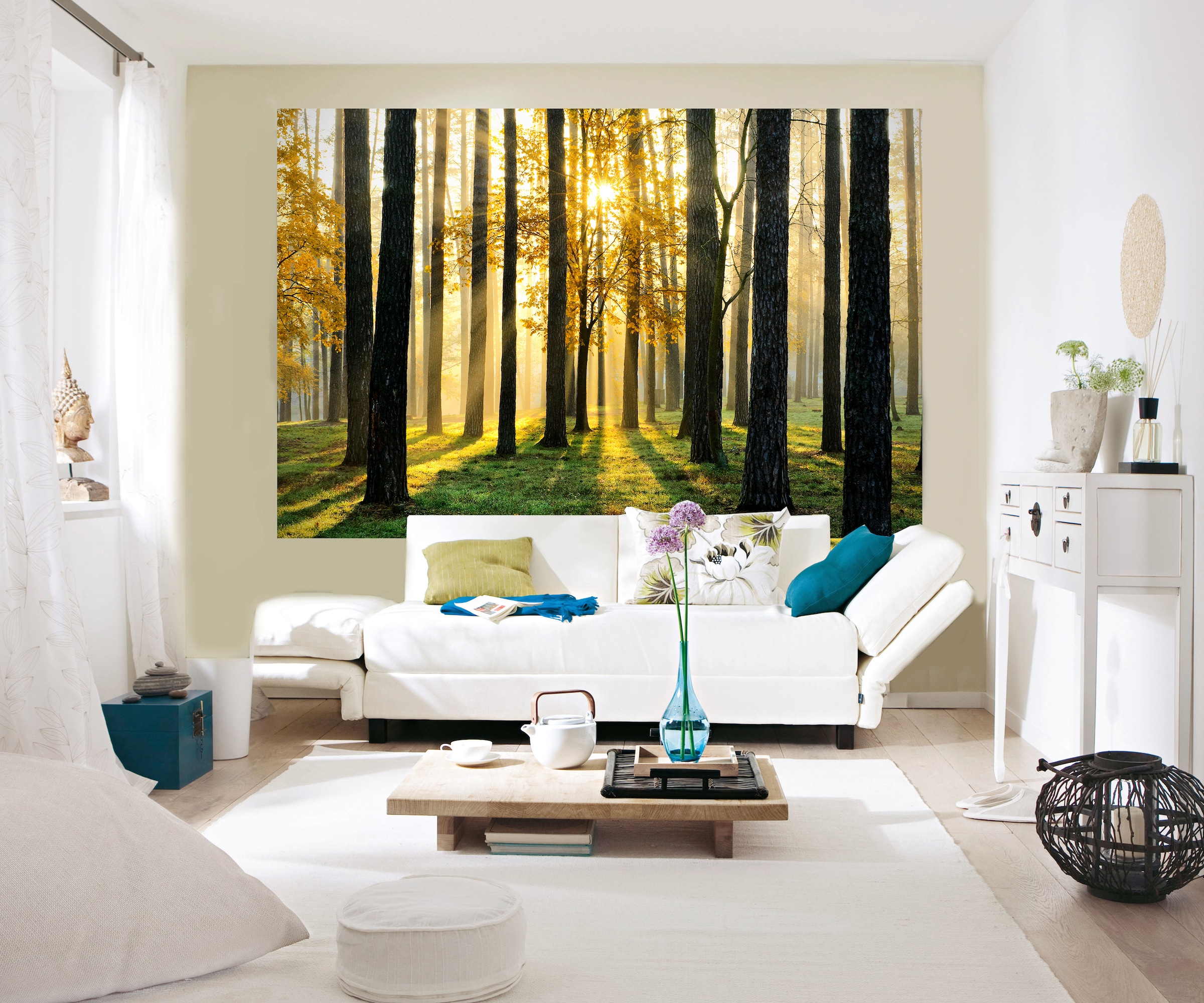 Papermoon Fototapete »Sunny Forest«, matt