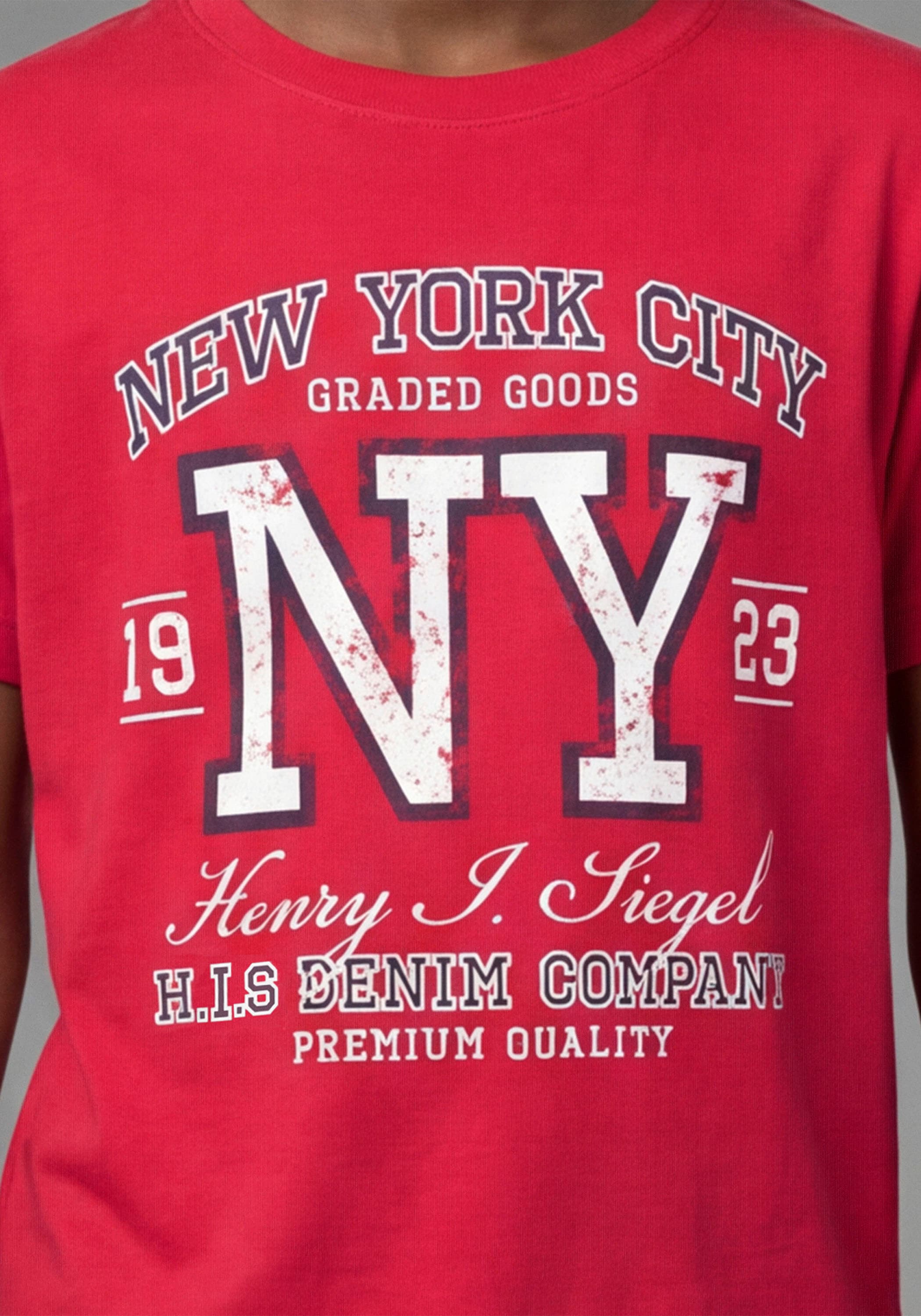 H.I.S T-Shirt »2er Pack Shirts mit HIS-Logos für Jungen« Packung, 2,  modischer Stil, Kurzarm, mit Logodruck, aus Baumwolle, für Jungen