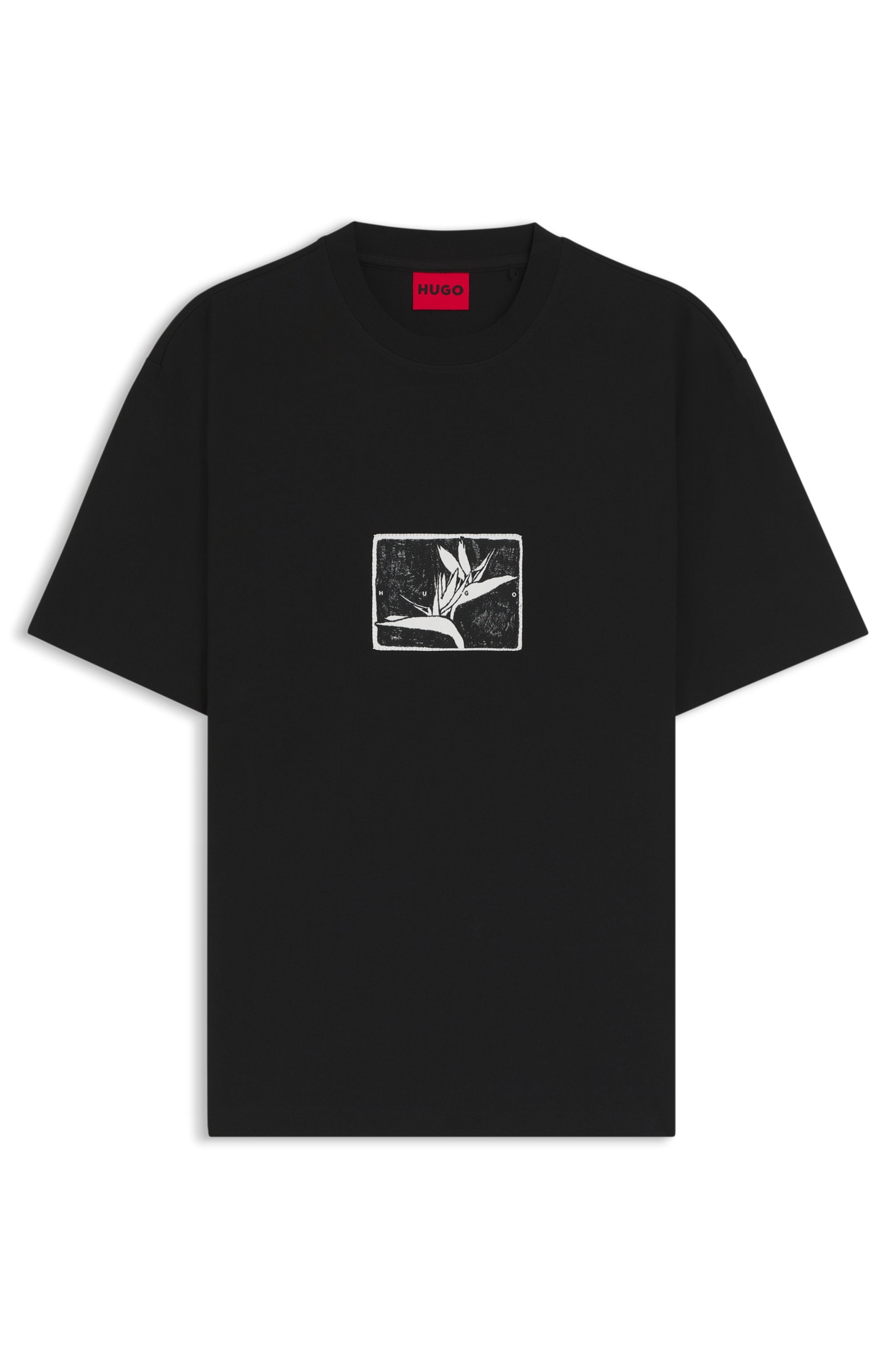HUGO T-Shirt »Darise« Reine Baumwolle, Relaxed Fit, HUGO-Print