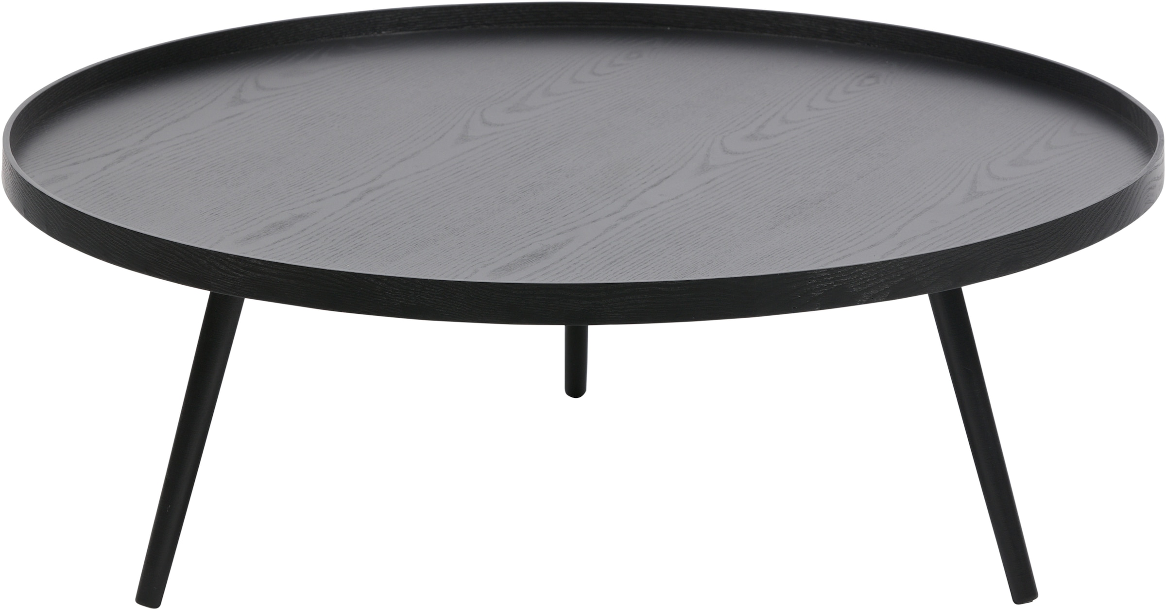 WOOOD Beistelltisch "Mesa mit MDF-Tischblatt und Kiefernholzbeinen Ø 100 x H 36 cm" Runde Form mit Randerhöhung, konische Kiefernholzbeine, Tragkraft 15kg