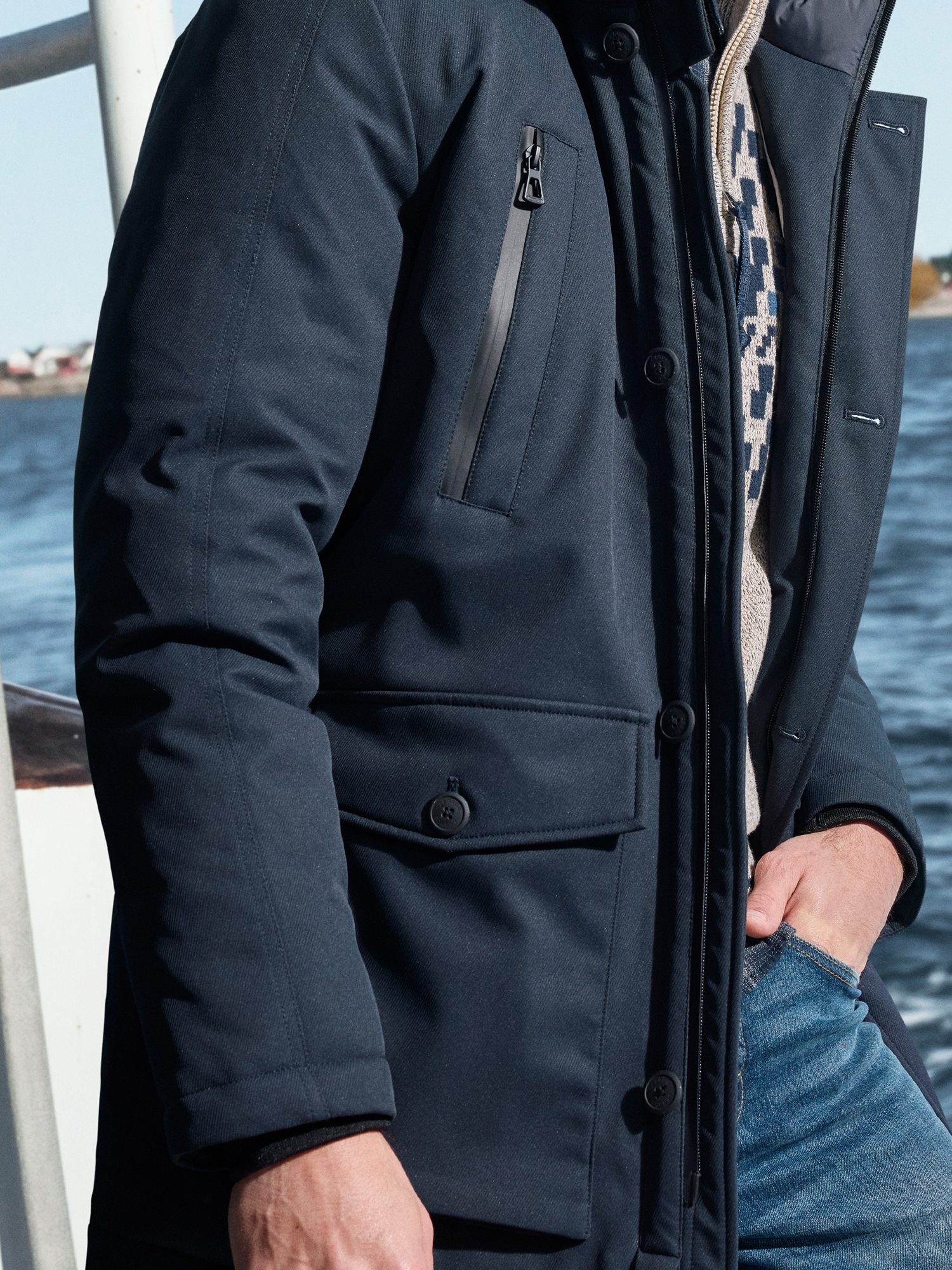 LERROS Parka »LERROS Herren-Parka in Twillstruktur« mit Kapuze Wasser- und windabweisend, atmungsaktiv