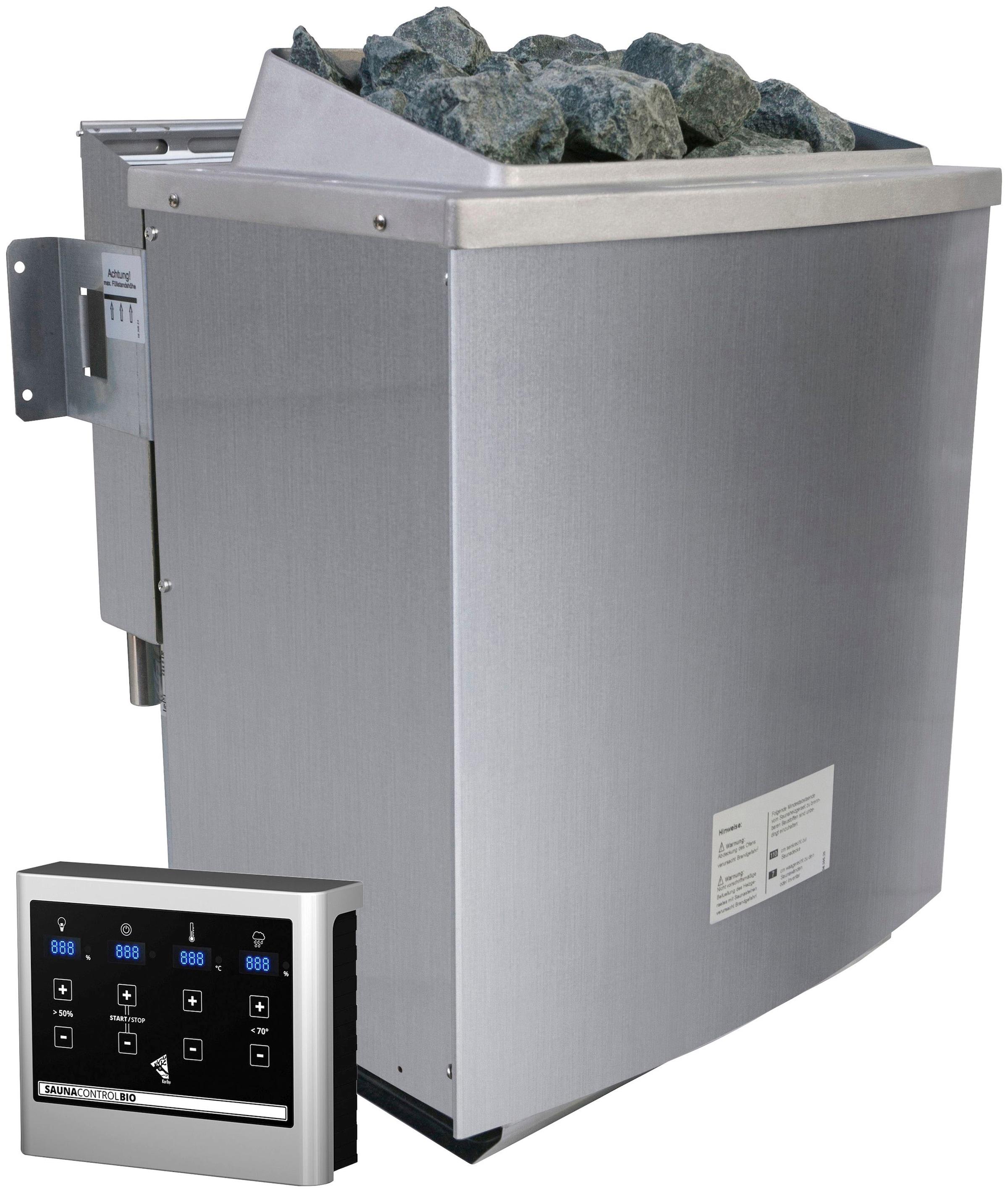 Karibu Sauna »Larin« Set,  Ofen 9 kW Bio externe Strg easy
