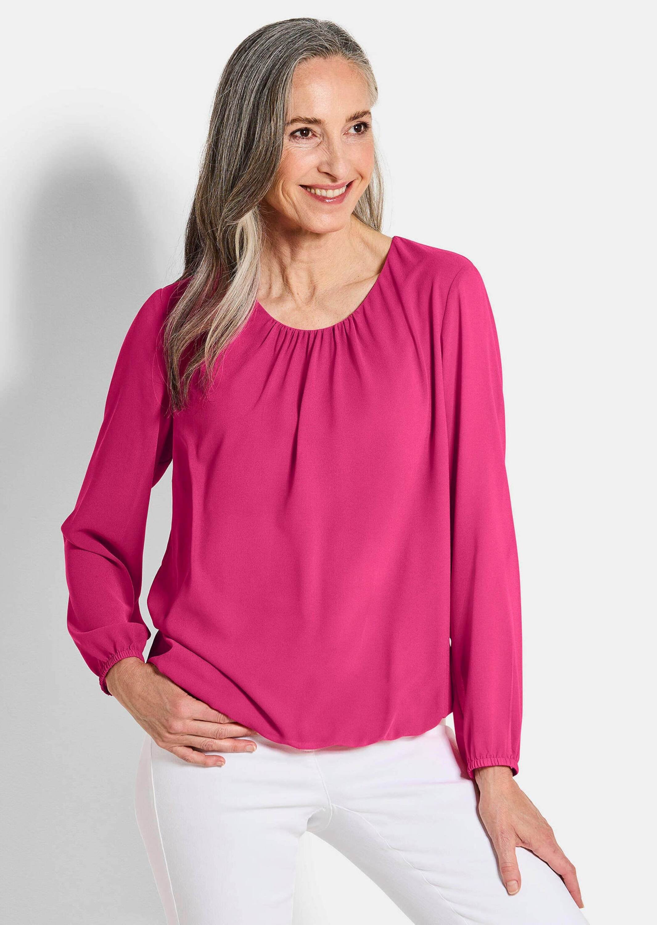 GOLDNER Klassische Bluse »Kurzgröße Elegante Bluse aus Chiffon«
