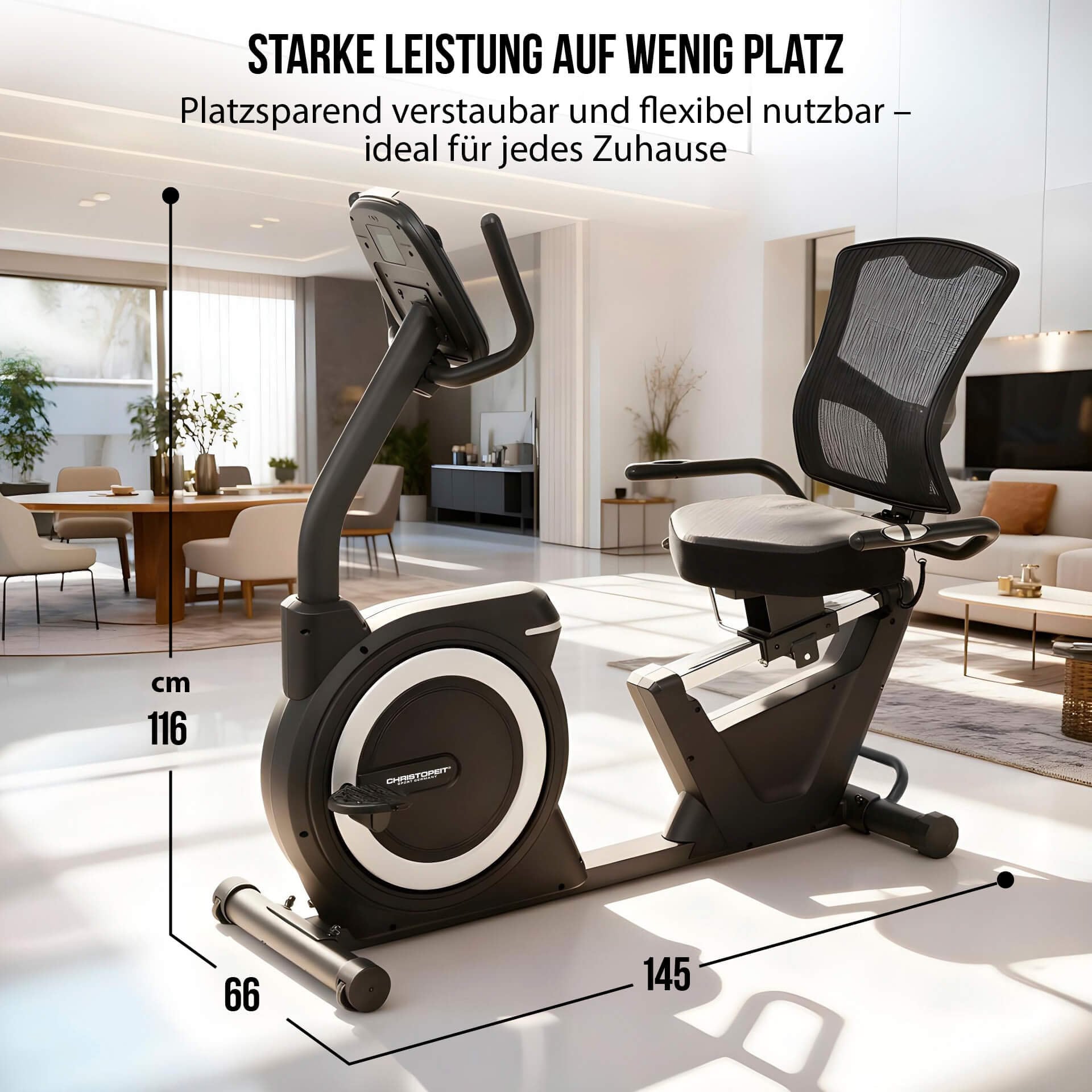 Christopeit Sport® Liege-Ergometer »Sitz-Ergometer RS 4000« 150 kg max. Benutzergewicht, Fahrrad, 32 Widerstandsstufen