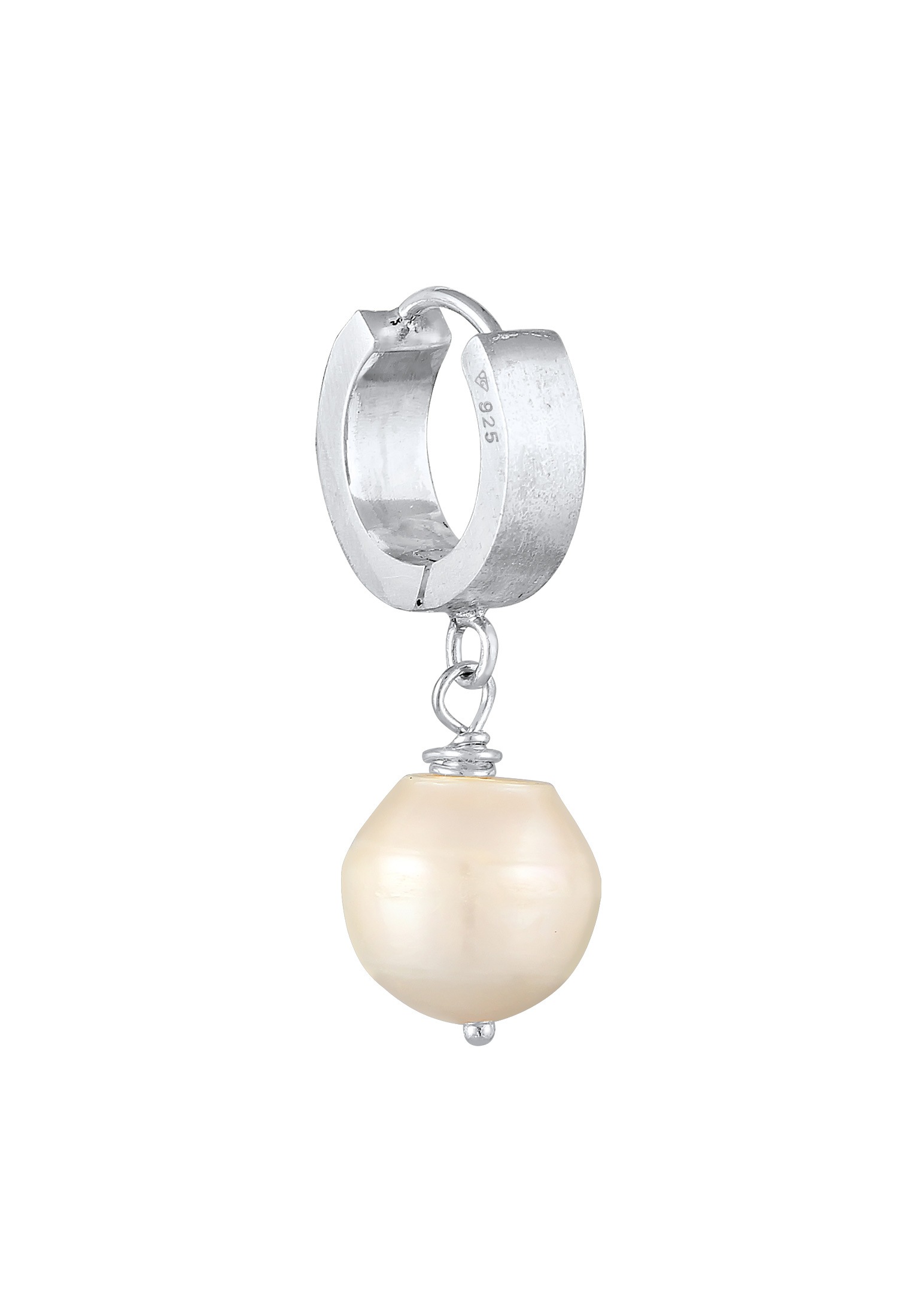 Kuzzoi Paar Creolen »Ohrringe Herren Single Creole mit Perle 925 Sterling Silber«