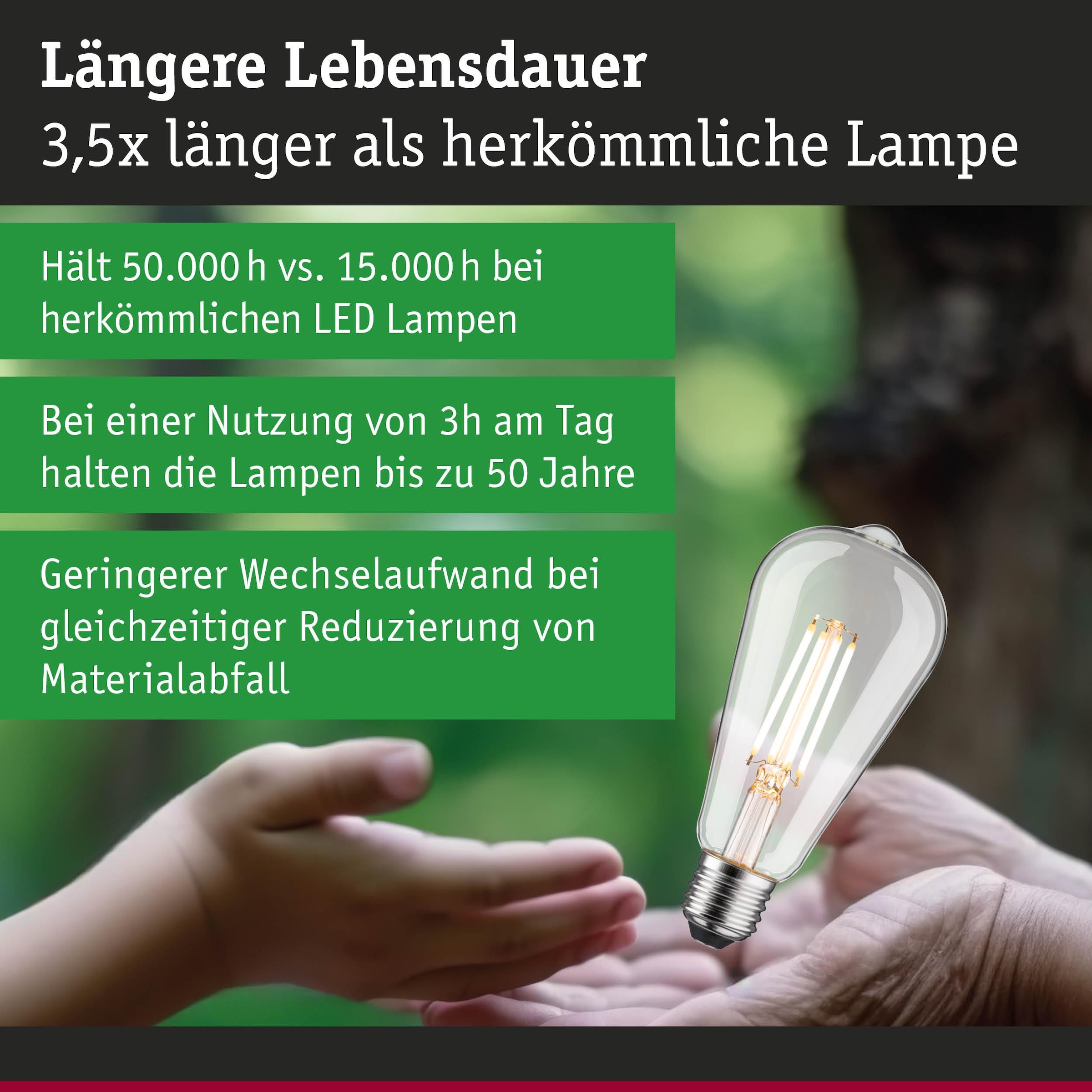 Paulmann LED-Leuchtmittel »Eco-Line ST64 806lm 4,3W 3000K klar 230V« E27 1 Stk. Warmweiß