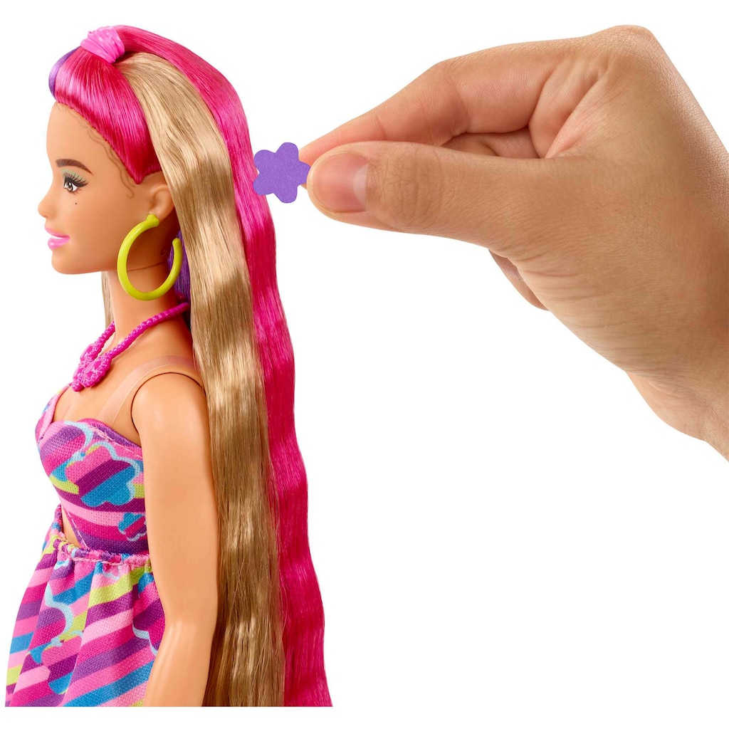 Barbie Anziehpuppe »Totally Hair, blond/pinke Haare«, inklusive Styling-Zubehör