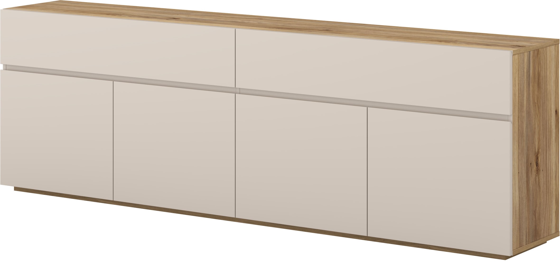 INOSIGN Sideboard »Criss, Breite 200 cm moderne grifflose Kommode 4Türen/4SK« Schubladenkommode mit viel Stauraum, vielseitig einsetzbar