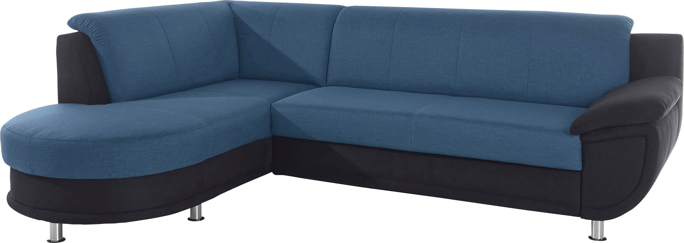 TRENDMANUFAKTUR Ecksofa »Rondo 3, zeitlos und bequem, Materialmix, breite Armlehnen, L-Form«, wahlweise mit Federkern für mehr Komfort, wahlweise mit Bettfunktion