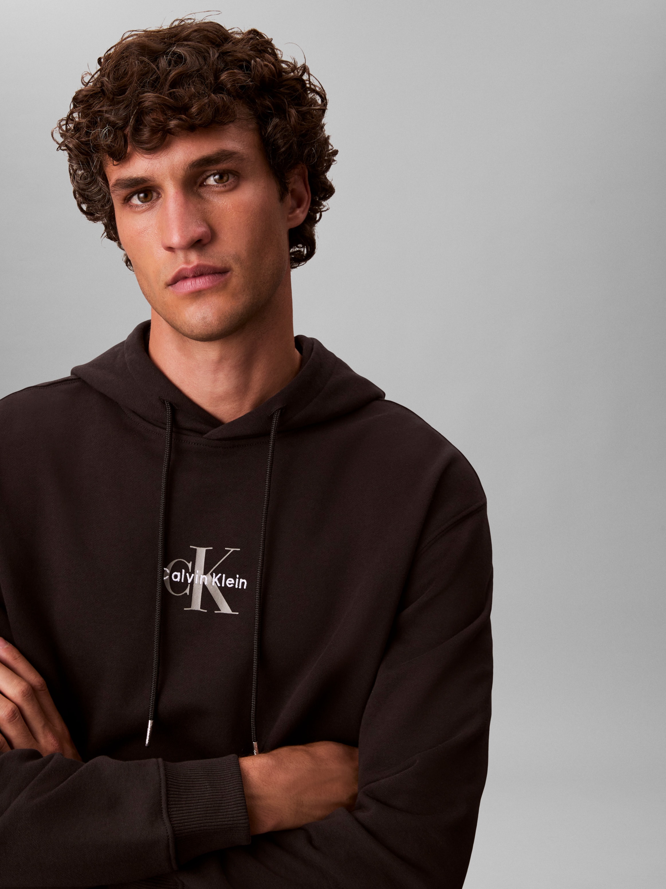 Calvin Klein Sweatshirt »LS EU 350TERRY MICRO MONOLOGO HO«, Kapuze, regular fit
