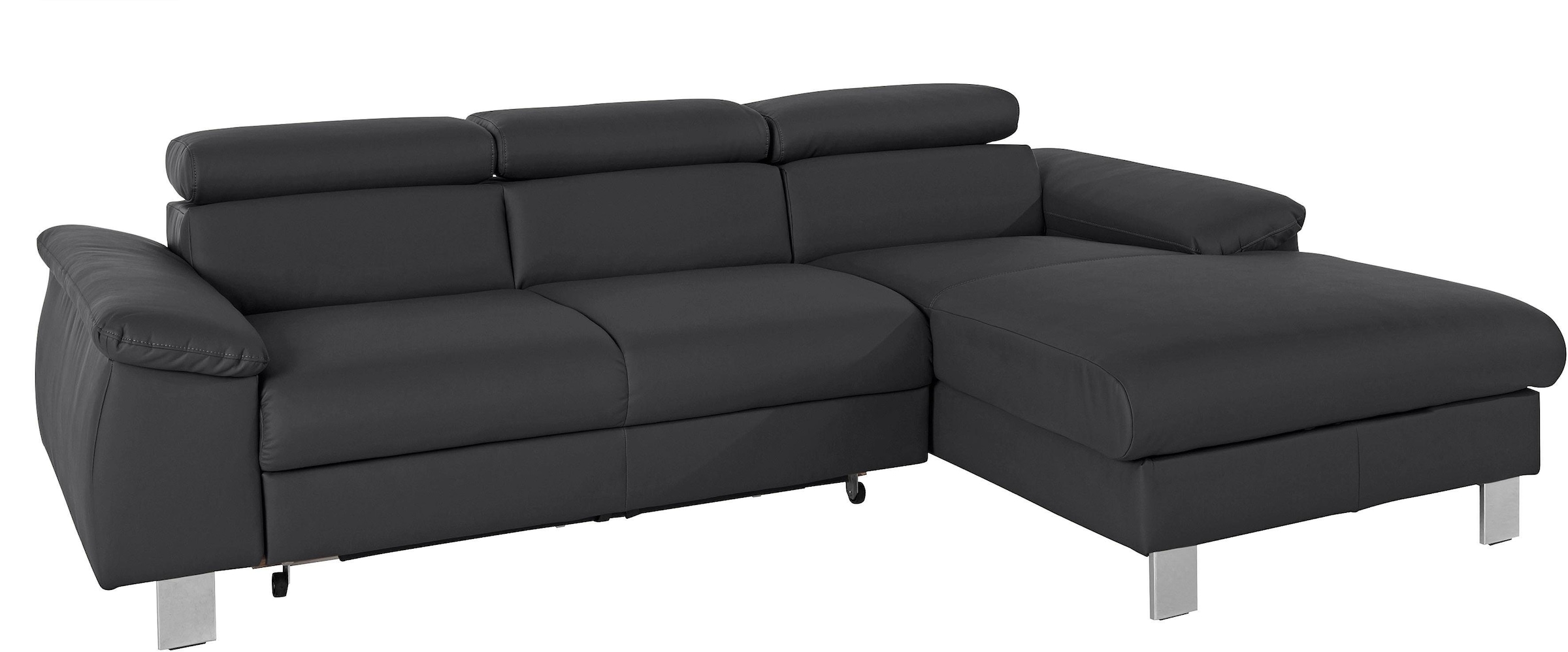 COTTA Ecksofa Komaris, Ecksofa, wahlweise mit RGB-LED-Beleuchtung und Bettfunktion/Bettkasten