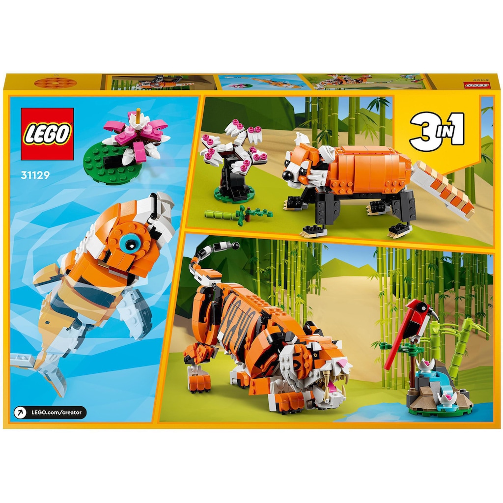 LEGO® Konstruktionsspielsteine »Majestätischer Tiger (31129), LEGO® Creator 3in1«, (755 St.)