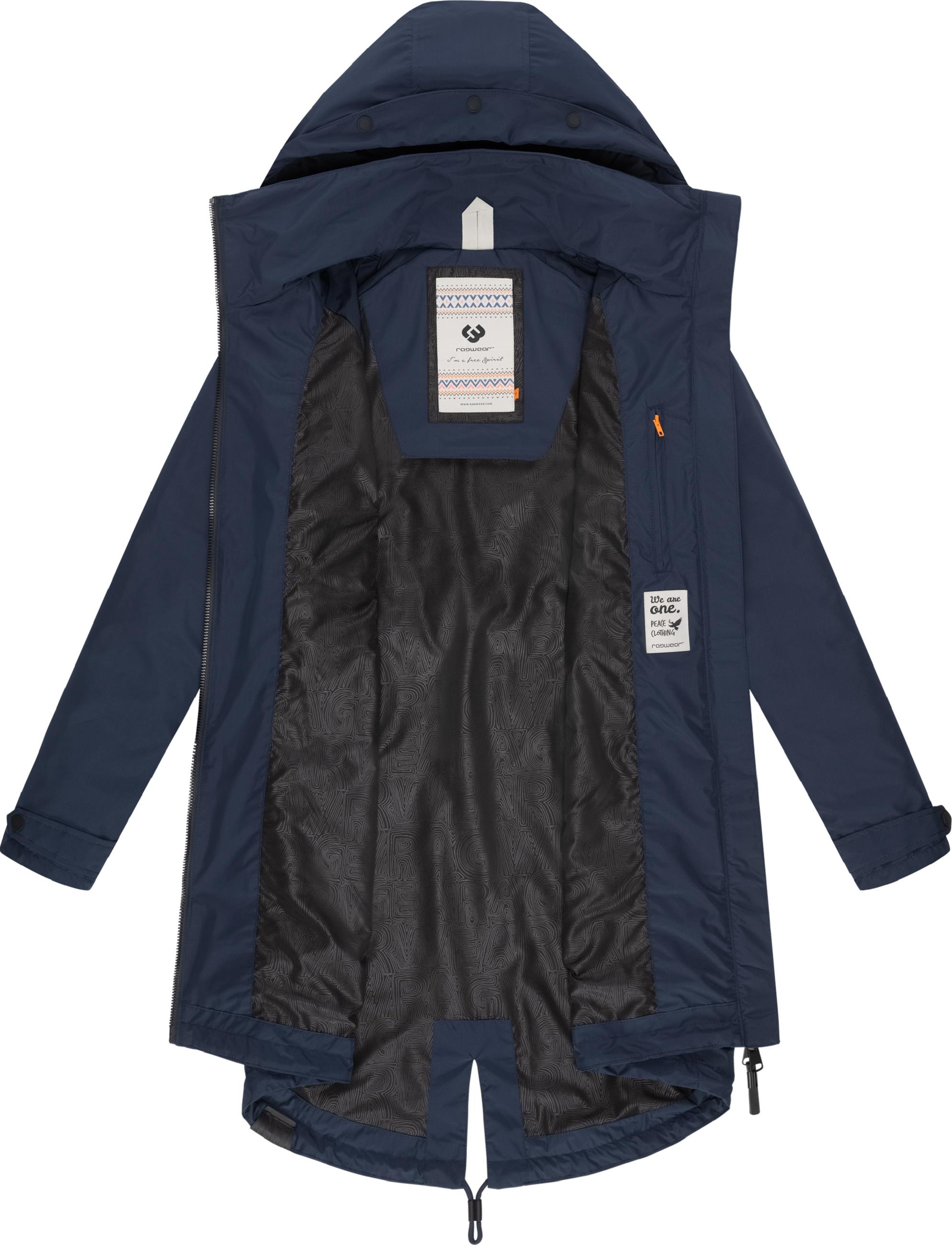 Ragwear Jerseymantel »Jerseymantel Frodik«, Wasserdichter oversized Damen Parka für die Übergangszeit
