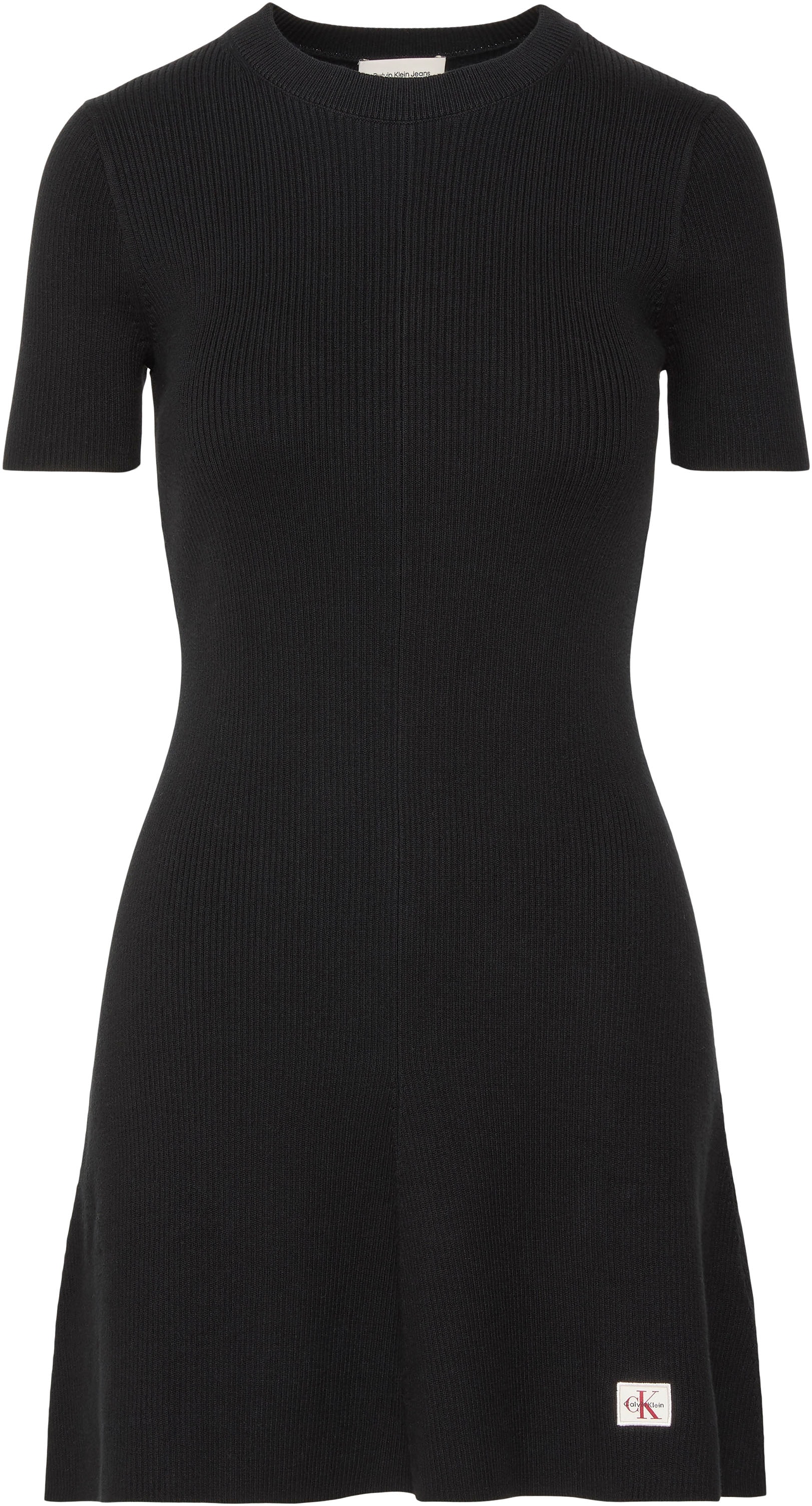 Calvin Klein Jeans Minikleid Ohne Tasche Figurbetonte Passform mit Rundhalsausschnitt