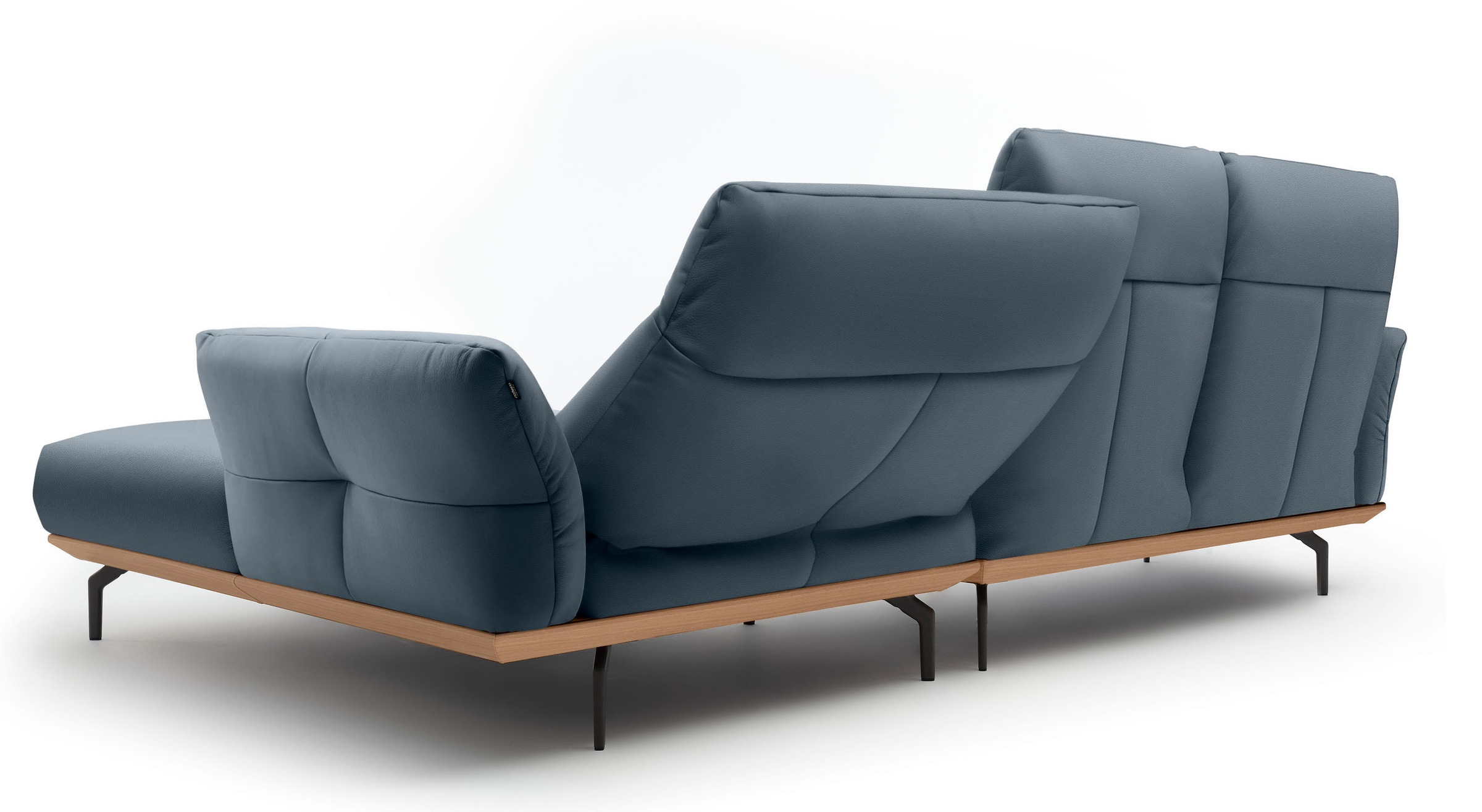 Creation BY ROLF BENZ Ecksofa »CR.460«, Sockel in Eiche, Alugussfüße in umbragrau, Breite 298 cm