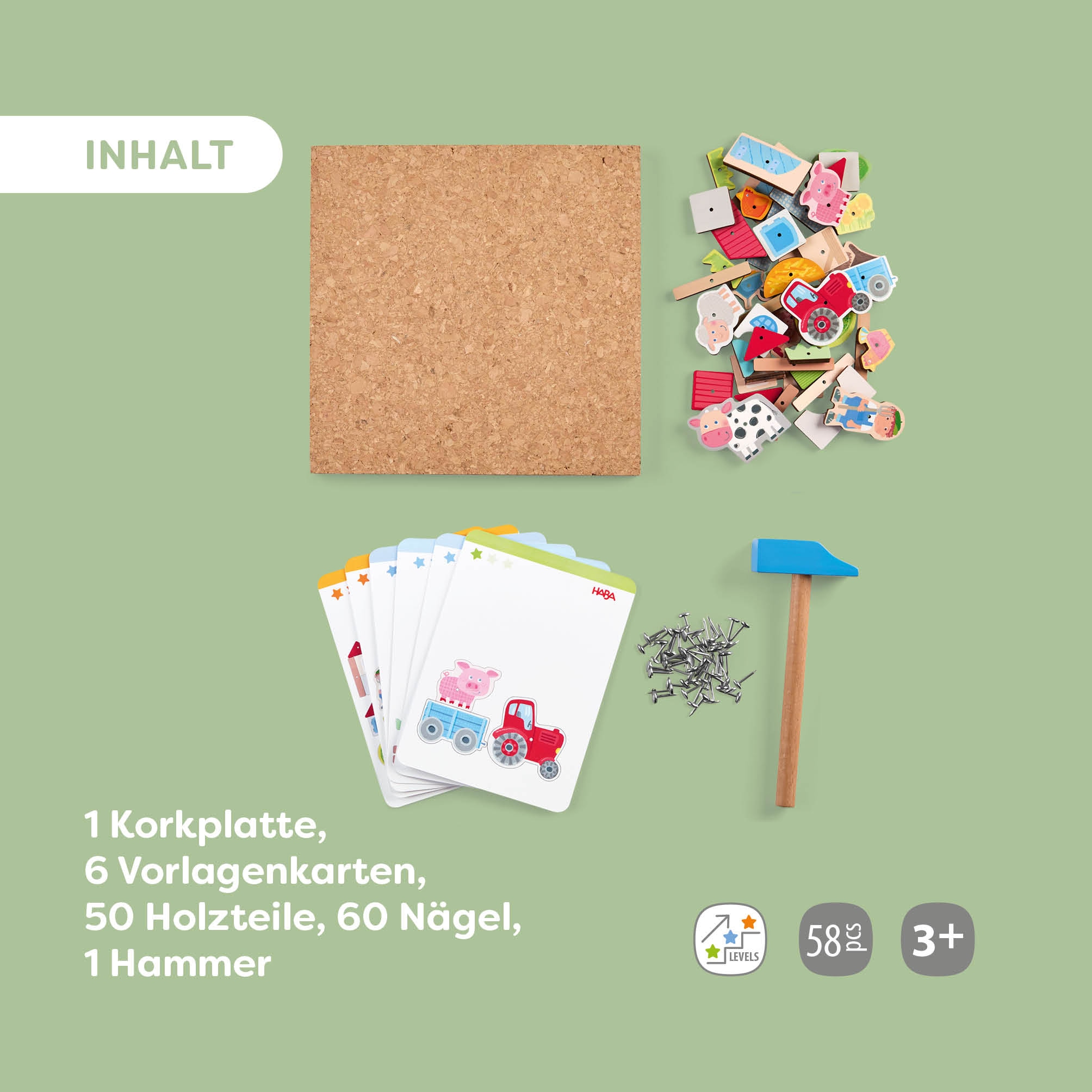 Haba Spiel »Hammer-Nagel Bauernhof«