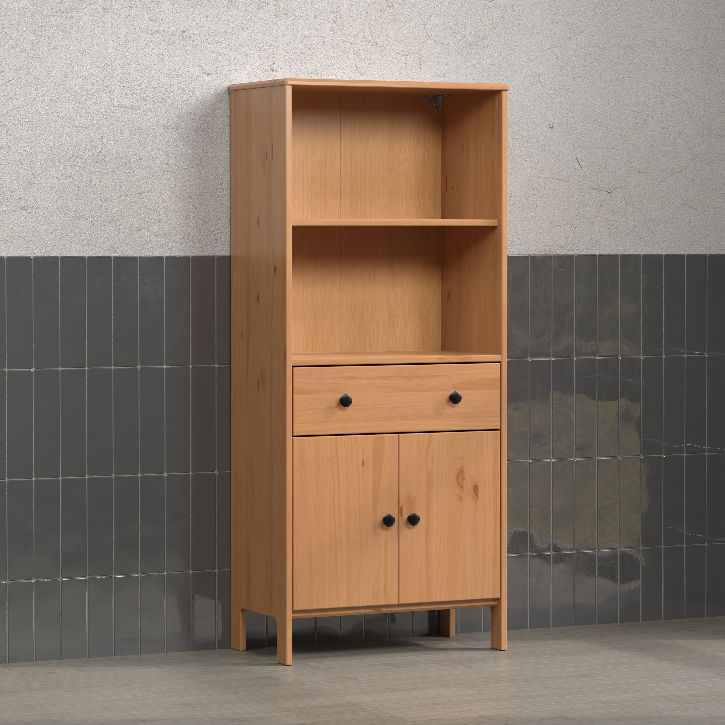 welltime Midischrank »Kall« 1 Stk. tlg. Breites Badregal aus Kiefer-Massivholz - Weiß oder Braun lackiert