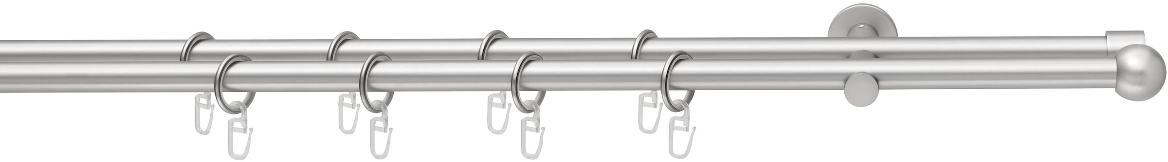 Good Life Gardinenstange "BOLA" Ø 16 mm 2 läufig-läufig Fixmaß mit Ringen