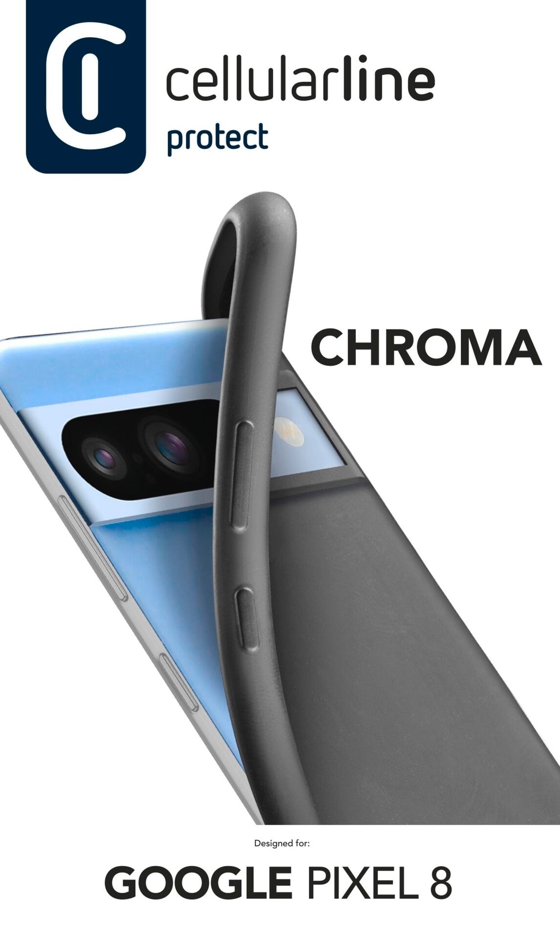 Cellularline Handyhülle »Chroma Case für Google Pixel 8«, Google Pixel 8, Backcover, Schutzhülle, Smartphonehülle, stoßfest