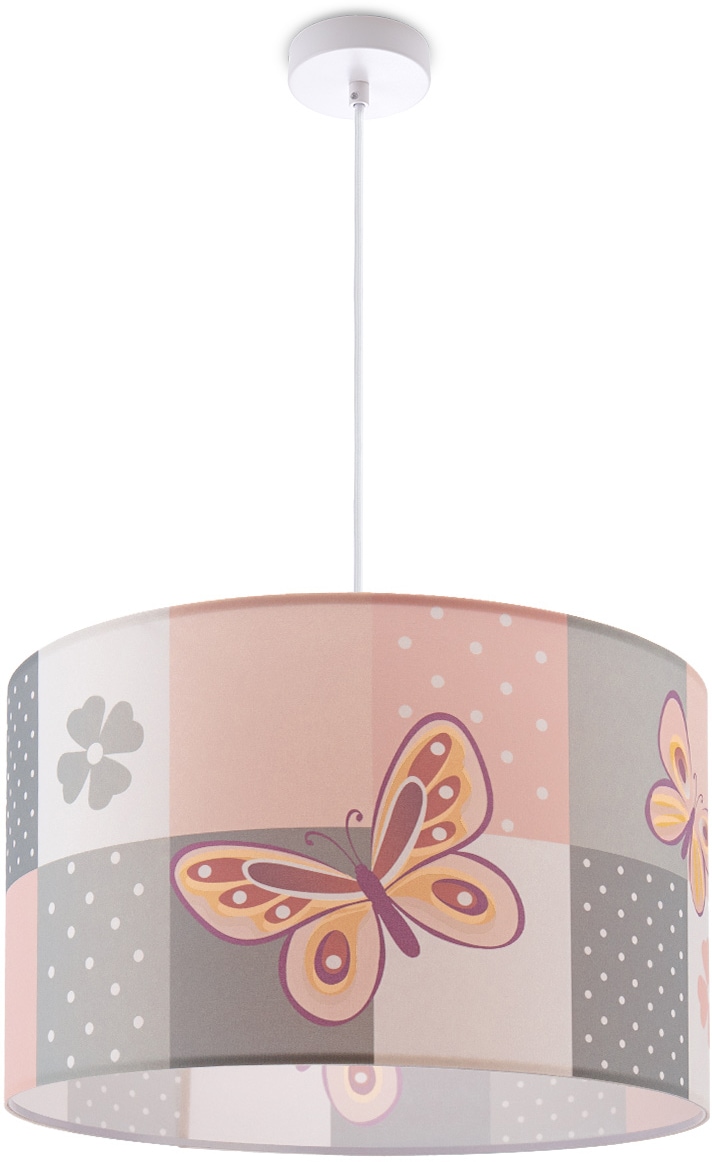 Paco Home Pendelleuchte »Cosmo Lampe Schmetterling Garantie Deckenlampe Kinderzimmer kaufen | E27 flammig-flammig, mit 220«, online 3 Karo Blumen Jahren 1 Rosa XXL