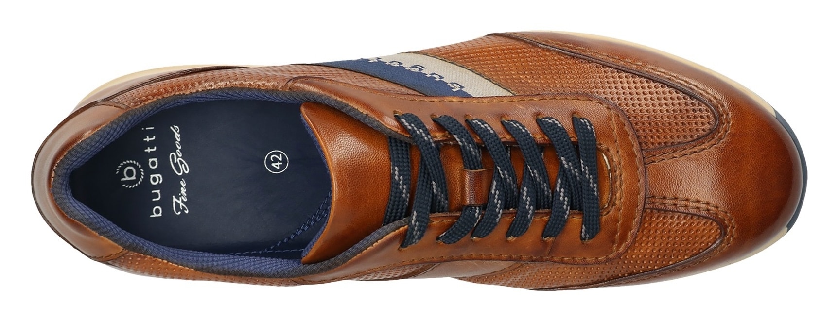 bugatti Sneaker, Businessschuh, Halbschuh, Schnürschuh mit Kontrast-Streifen