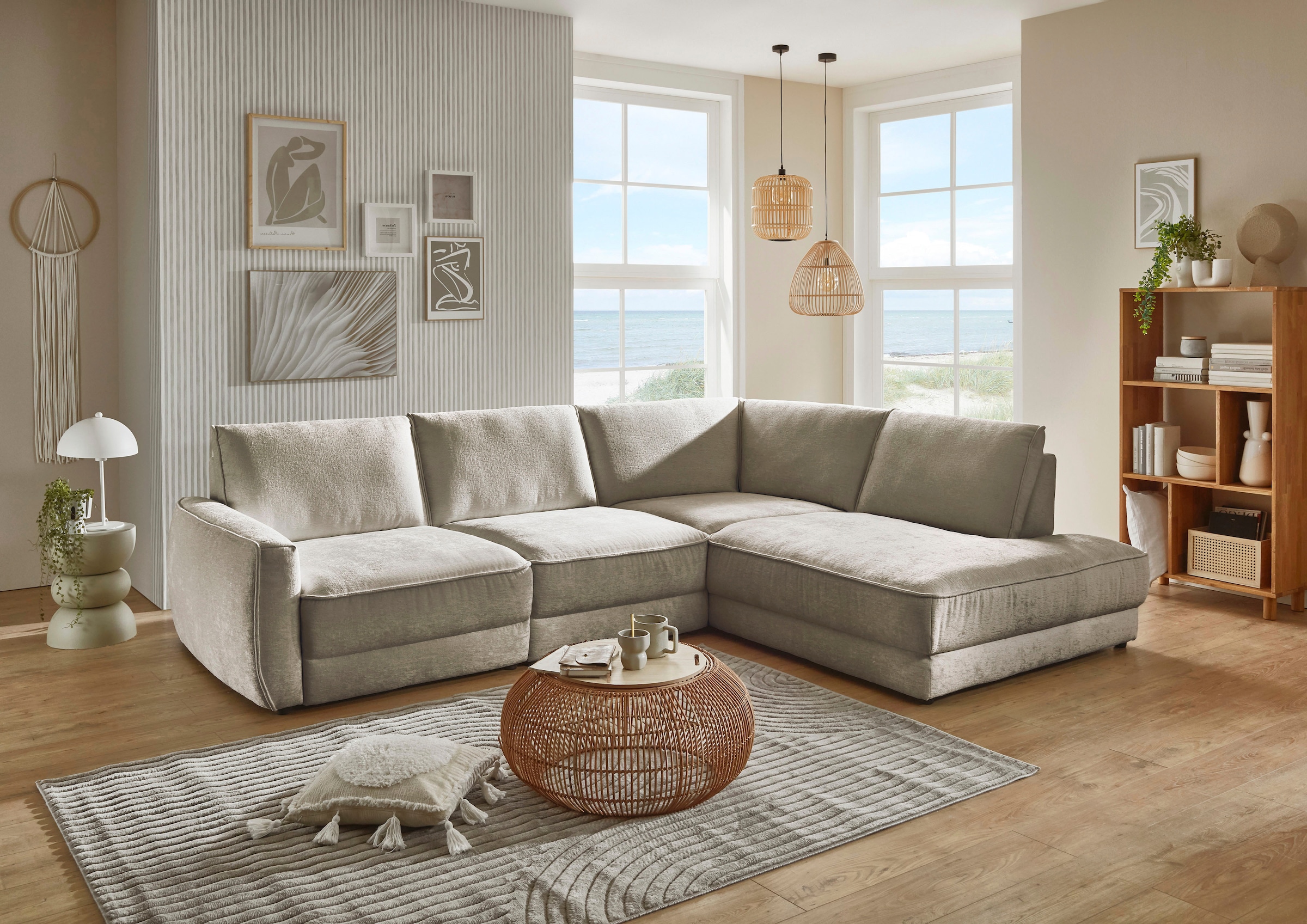 Die PlanBar Ecksofa »ZE-EM24139, L-Form, B: 310 cm« SoftSitz-Kaltschaumpolsterung, 1 o. 3 Sitztiefenverstellungen wählbar