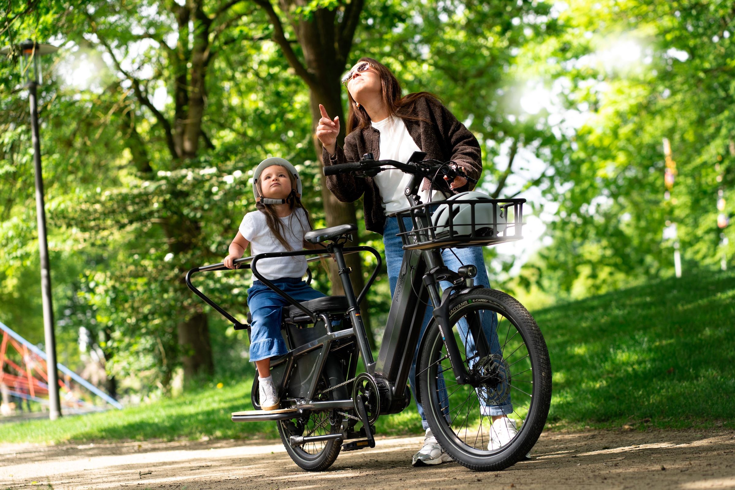 Prophete »Longtail - Urbanicer 4.0 inkl. 2 Sitzpolster« 9 Gang Shimano Cues Schaltwerk Kettenschaltung Mittelmotor 250 W 10 Jahre Garantie auf den Rahmen, Heck-Gepäckträger bis 80kg Zuladung