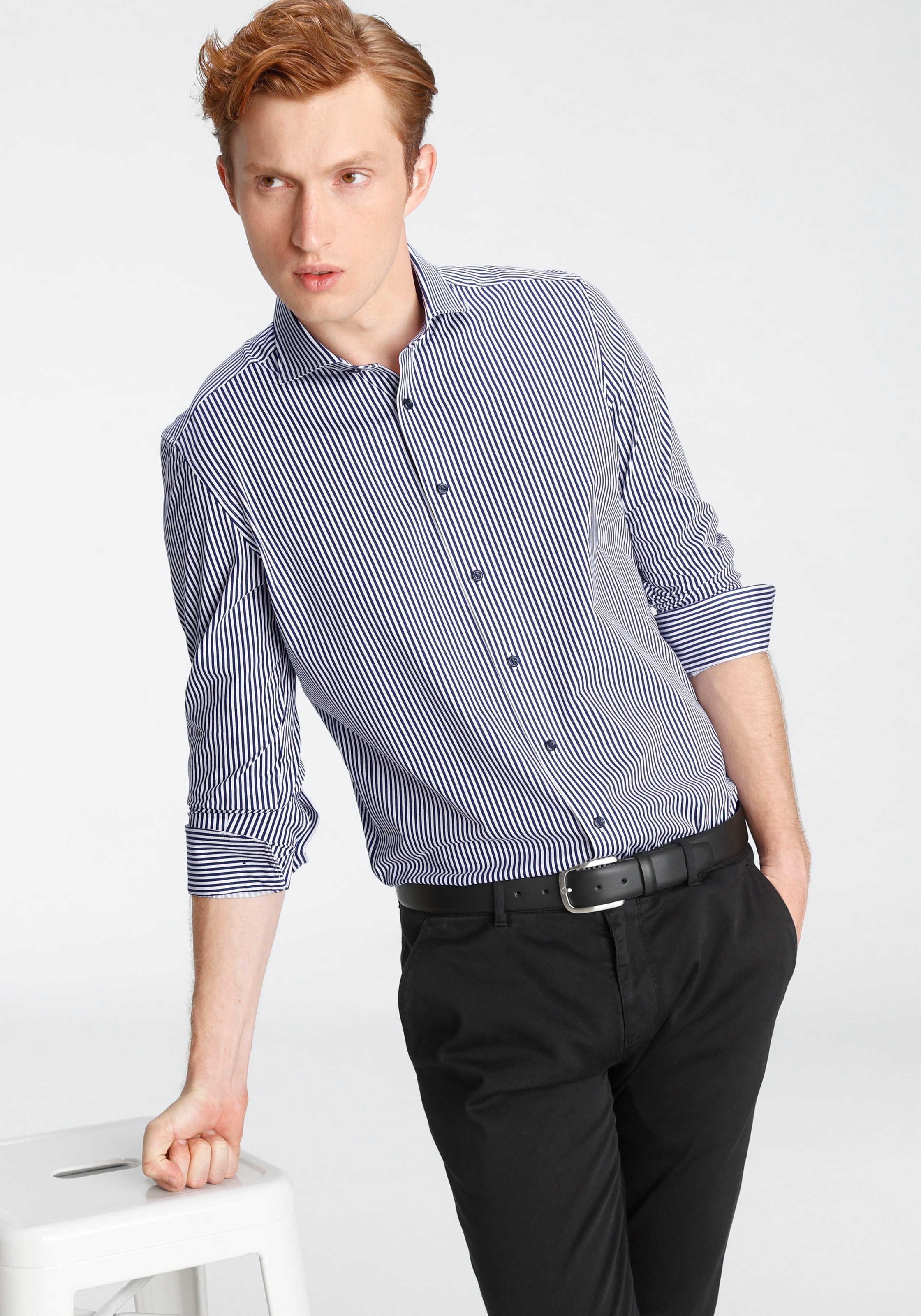 OLYMP Businesshemd »Luxor 24/Seven modern fit«, Jersey-Hemd