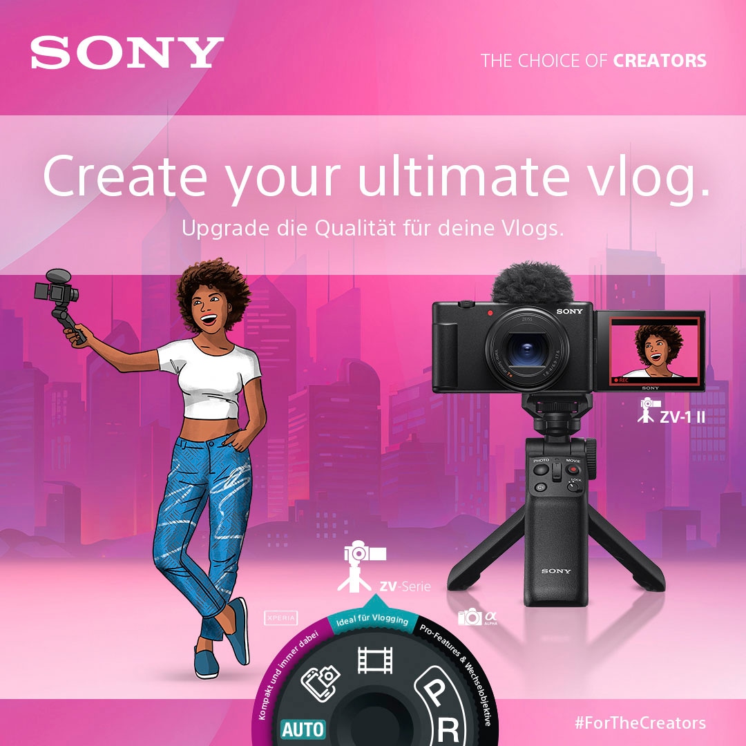 Sony Systemkamera 4K 2,7 Video«, opt. Ultra HD (Wi-Fi) 20,1 fachx MP, II Zoom, »Vlog-Kamera ZV-1 Bluetooth-WLAN bei