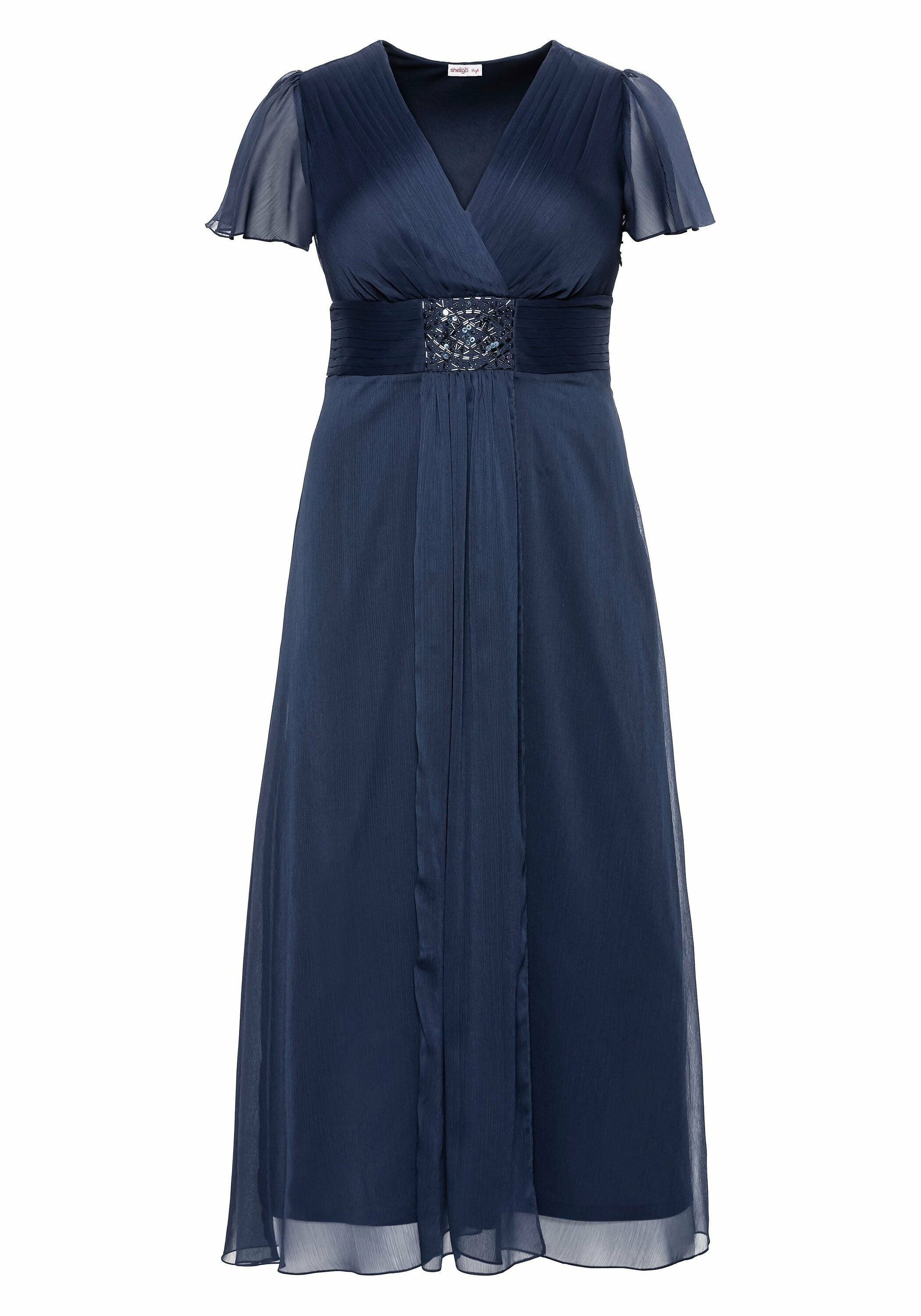 Sheego Abendkleid »Abendkleid mit Schmuckbrosche«, mit Schmuckbrosche