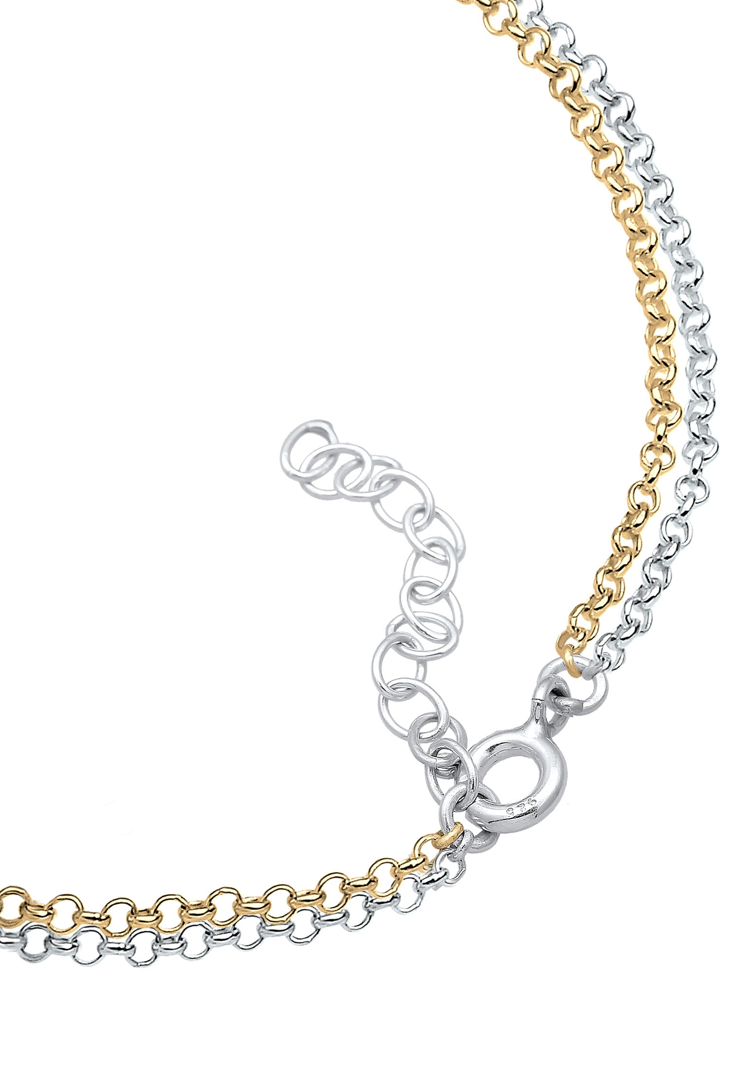 Elli Armkette »Armband Stern Astro Layer Bi-Color 925 Sterling Silber vergoldet«
