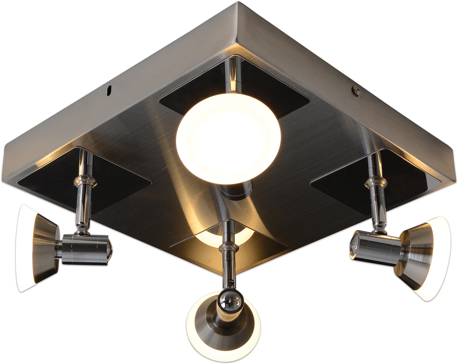 näve LED Deckenleuchte »Jericho«, 4 flammig, Leuchtmittel LED-Board | LED fest integriert, incl. Leuchtmittel 4x LED 20W, Metall/Glas, chrom