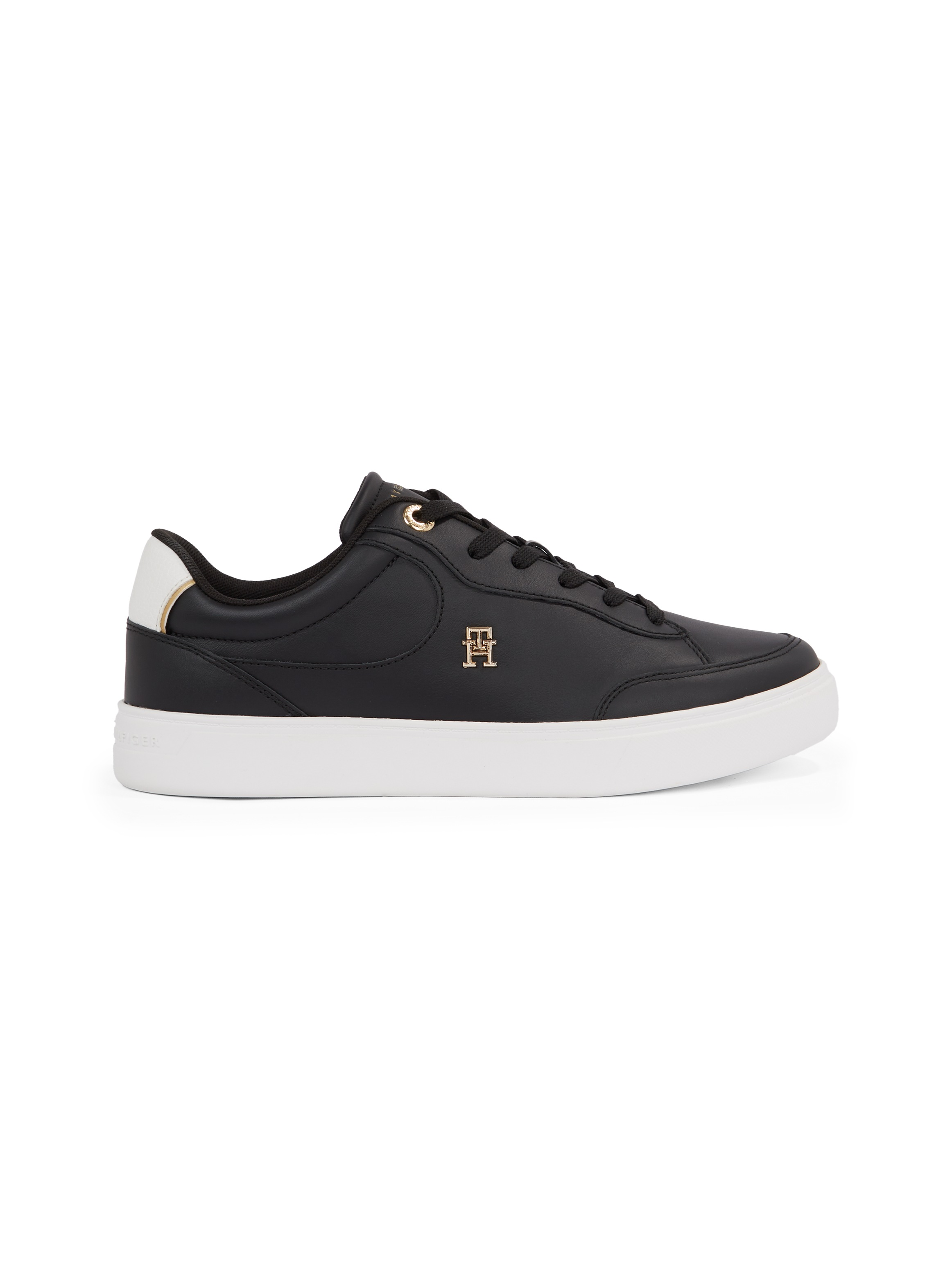Tommy Hilfiger Plateausneaker »ESSENTIAL CHIC COURT SNEAKER«, Freizeitschuh, Schnürschuh, Halbschuh mit TH-Schmuckelement