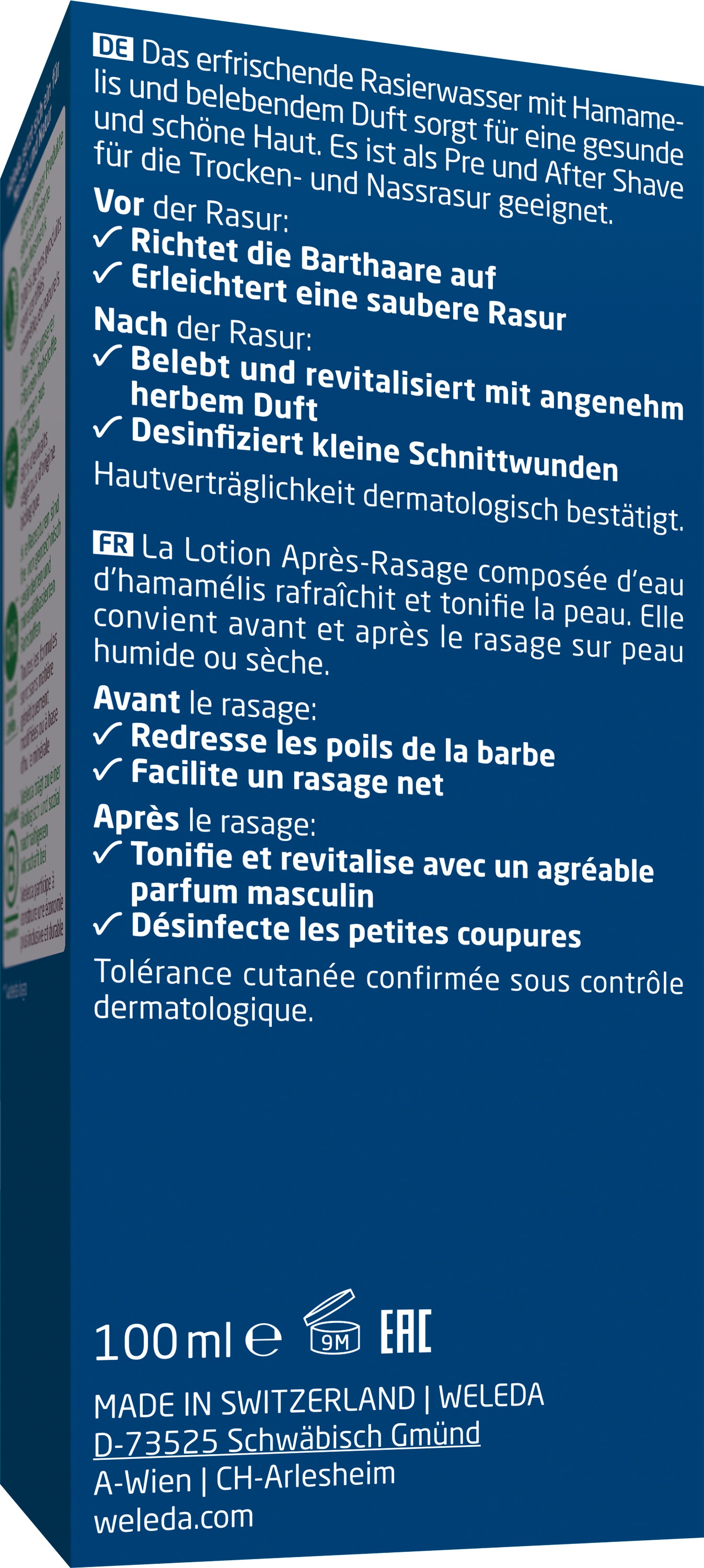 WELEDA Gesichtsserum »Weleda For Men Rasierwasser« vor und nach der Rasur, pflegt & desinfiziert kleine Schnittwunden