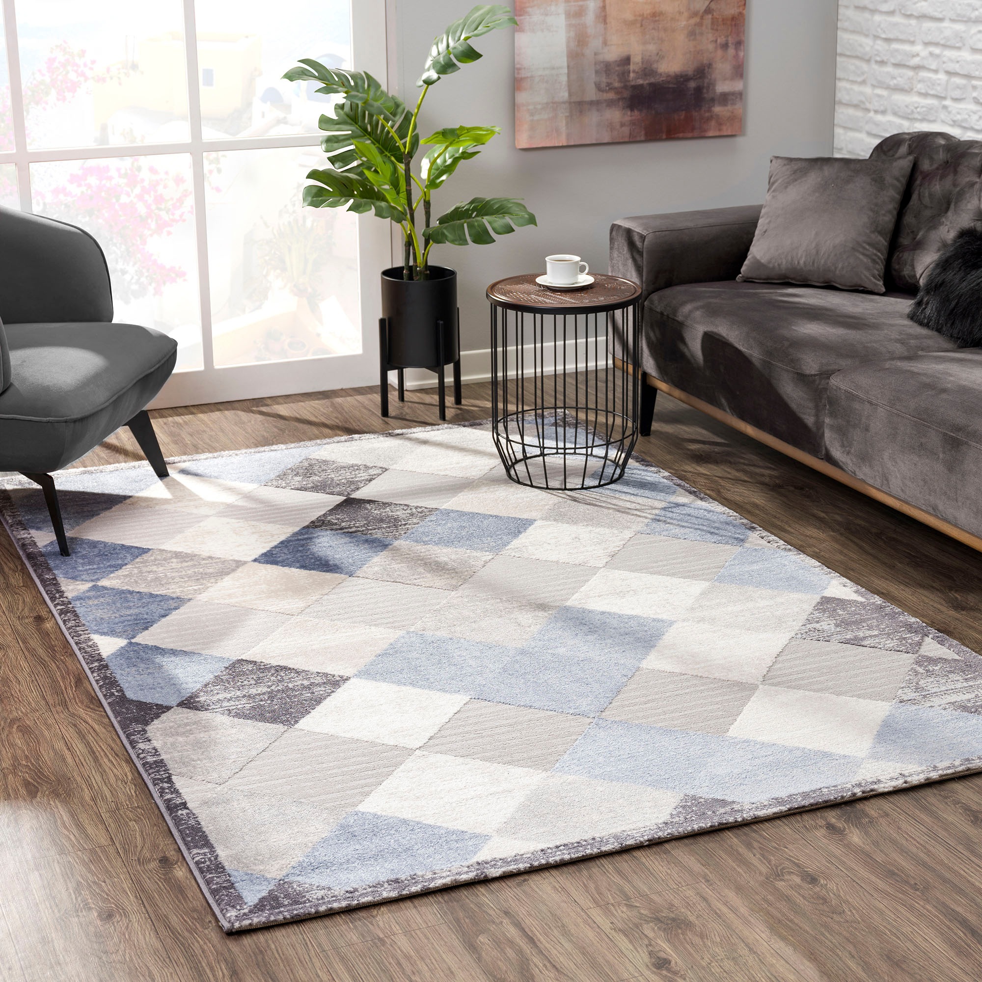 Sanat Teppich »Evra 7009«, rechteckig, 22 mm Höhe, Wohnzimmer, Kurzflor, modern, Läufer