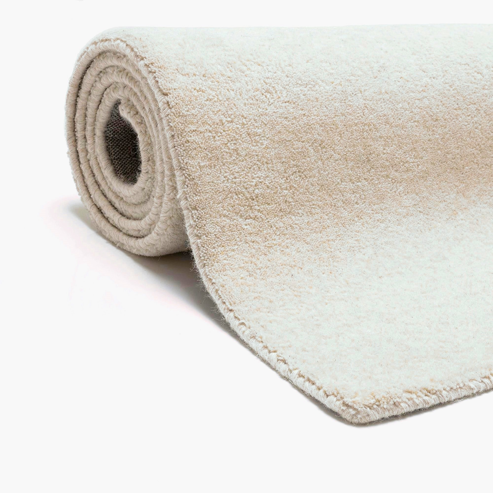 OTTO home Wollteppich »Gabbo Natur, Handgefertigt, Teppich, reine Wolle, meliert« rechteckig 14 mm Höhe reine Wolle, Uni, Wohnzimmer, Schlafzimmer, Esszimmer