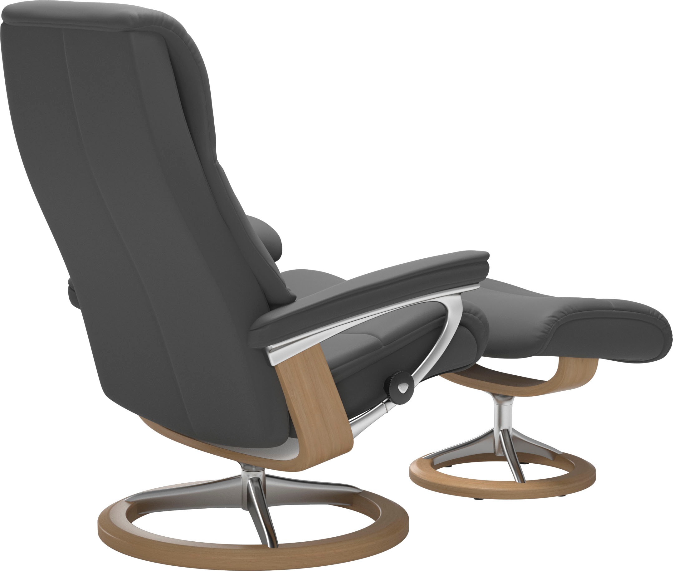 Stressless® Relaxsessel »View«, (Set, Relaxsessel mit Hocker), mit Signature Base, Größe M,Gestell Eiche