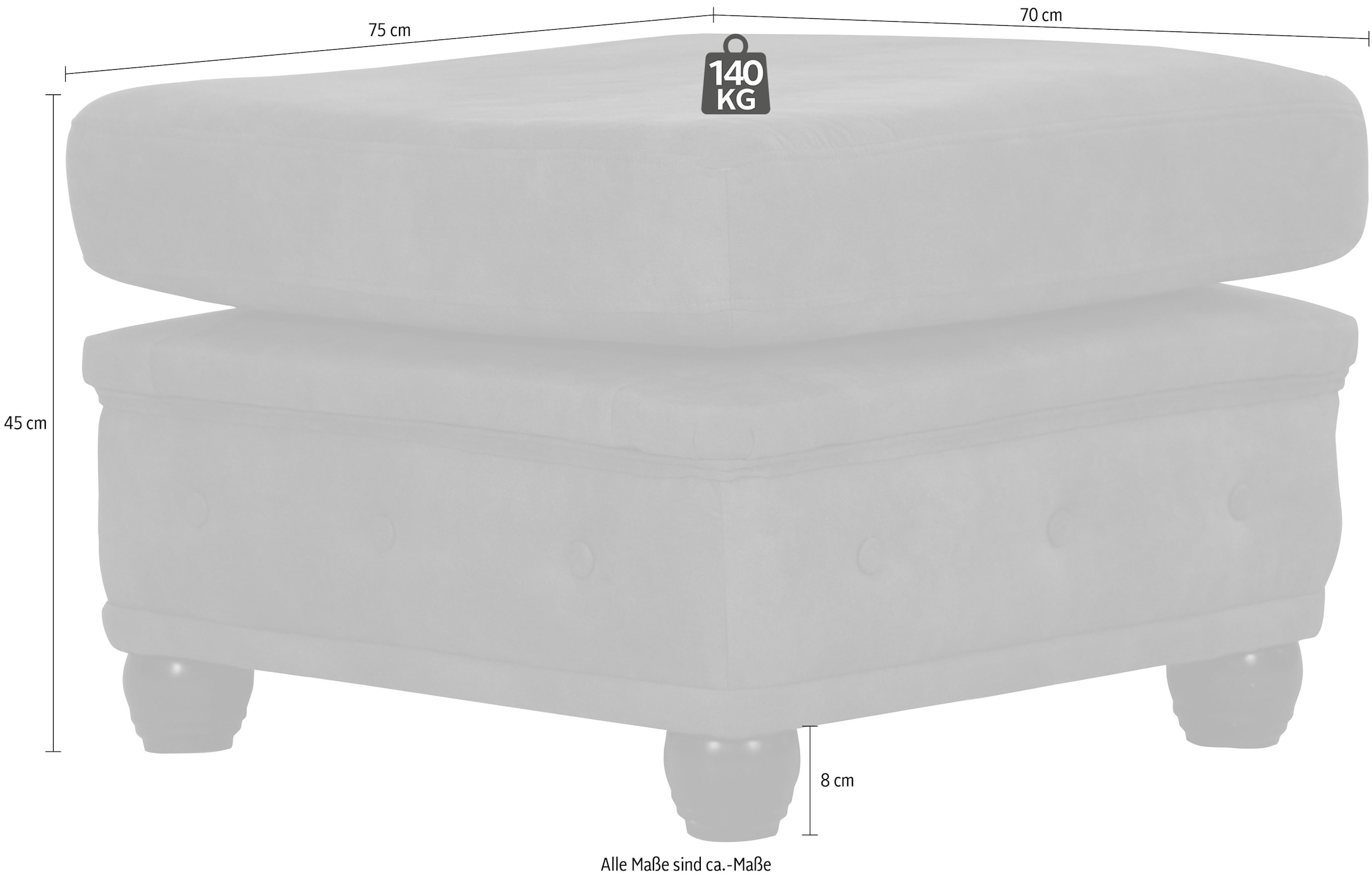 Home affaire Polsterhocker »Rysum«, passend zur Serie "Rysum" B/T/H: 75/70/45 cm