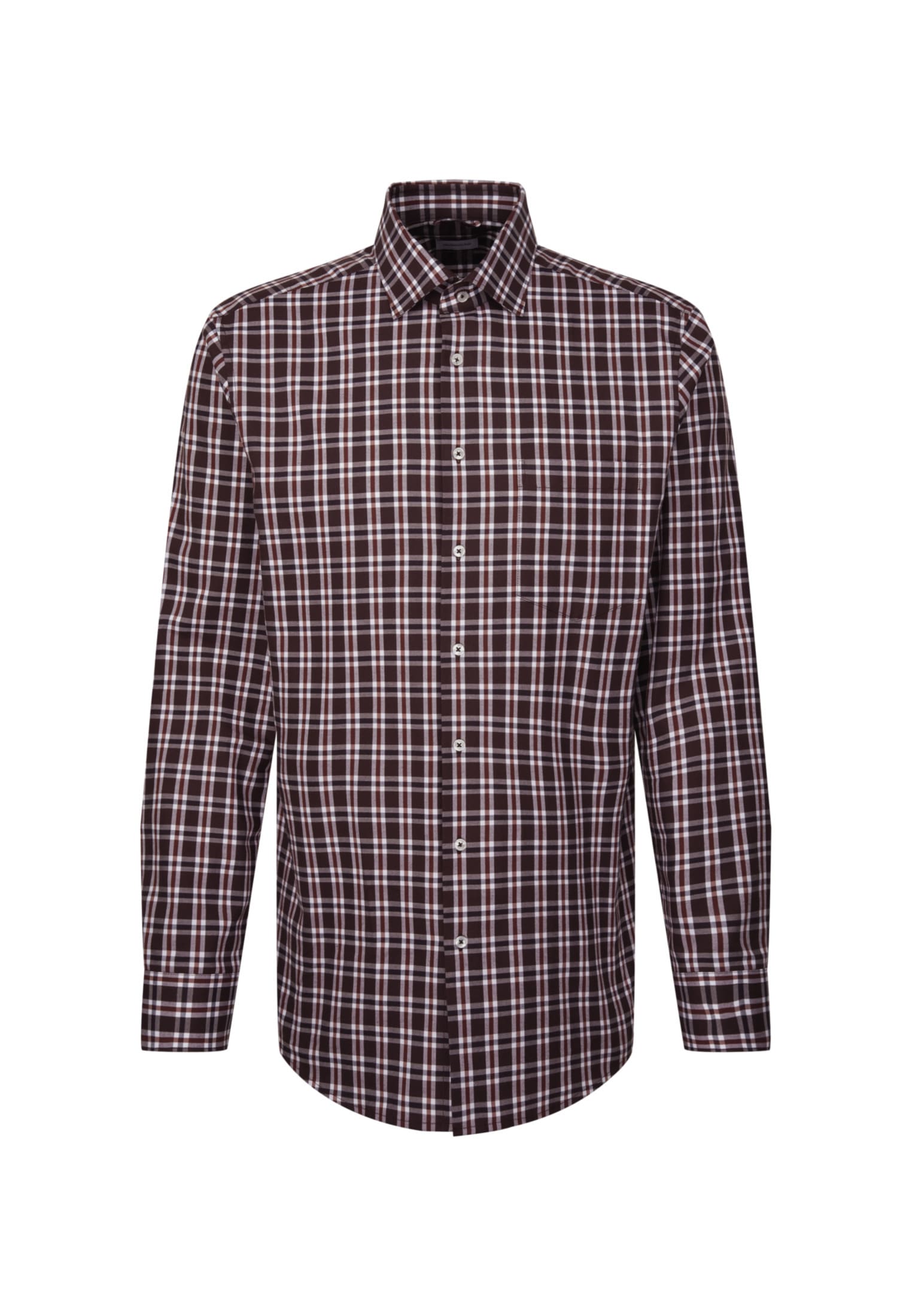 seidensticker Flanellhemd »Regular«, Regular Langarm Button-Down-Kragen Karo