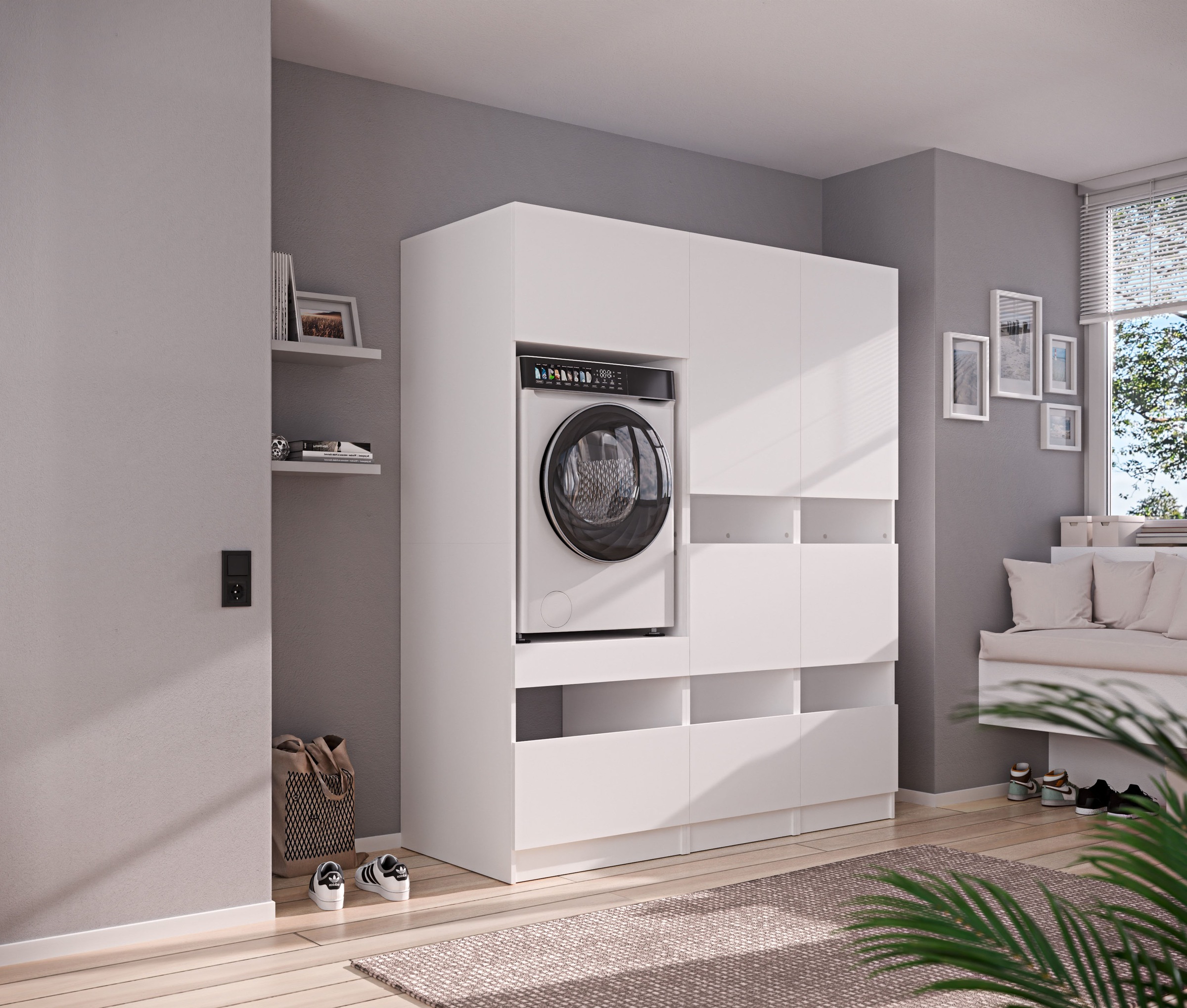 BASIC by Balculina Mehrzweckschrank-Set »Washhome B/T/H 168x68x200 cm« 3 Stk. tlg.