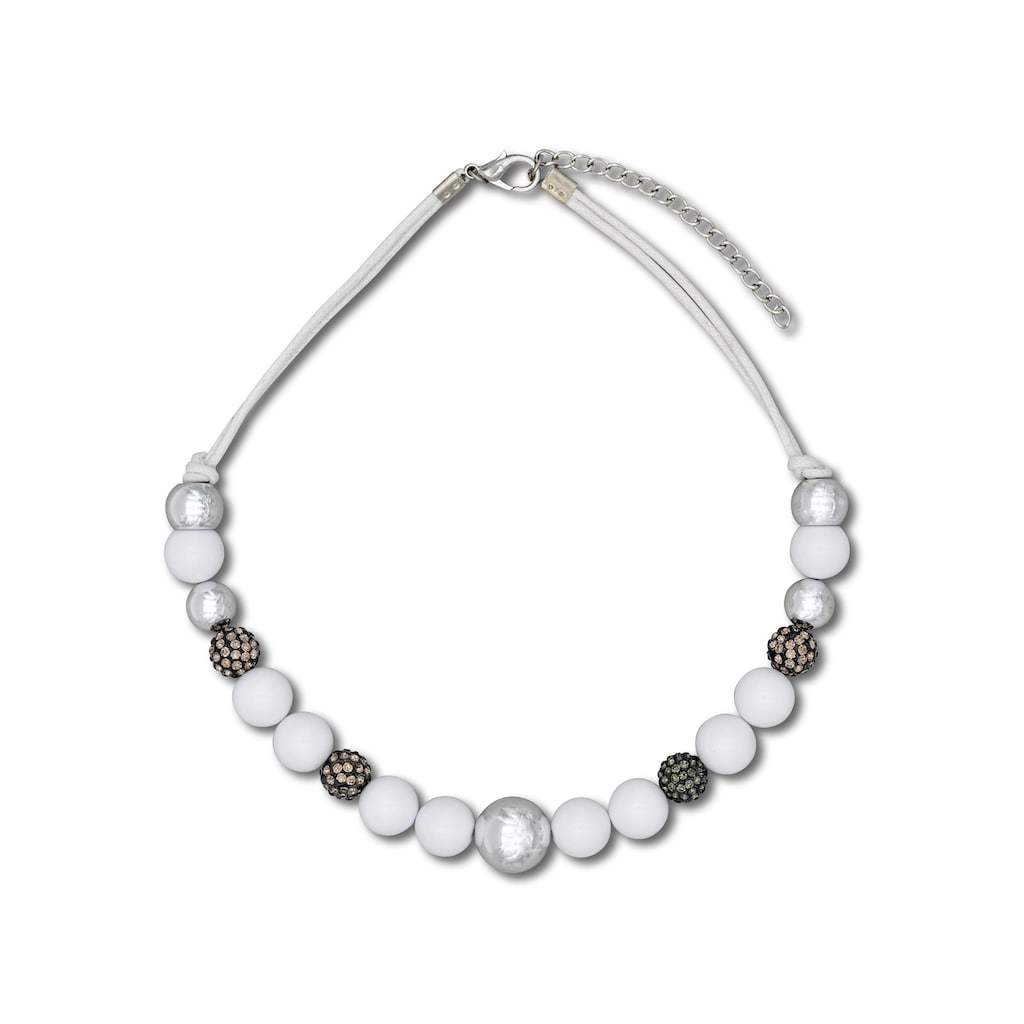 J.Jayz Kette ohne Anhänger »im verschiedenen Perlen-Design aneinander gereiht« mit Glassteinen und Kunststoffperlen