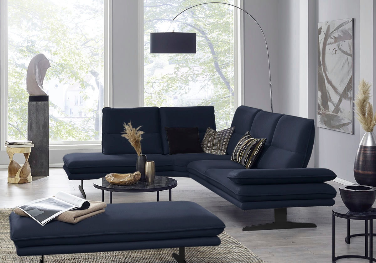 W.SCHILLIG Ecksofa »broadway, Designsofa, toller Sitzkomfort, zeitlos, elegant, L-Form«, Sitztiefenverstellung, Kopfteil- & Seitenteilverstellung, Breite 284cm