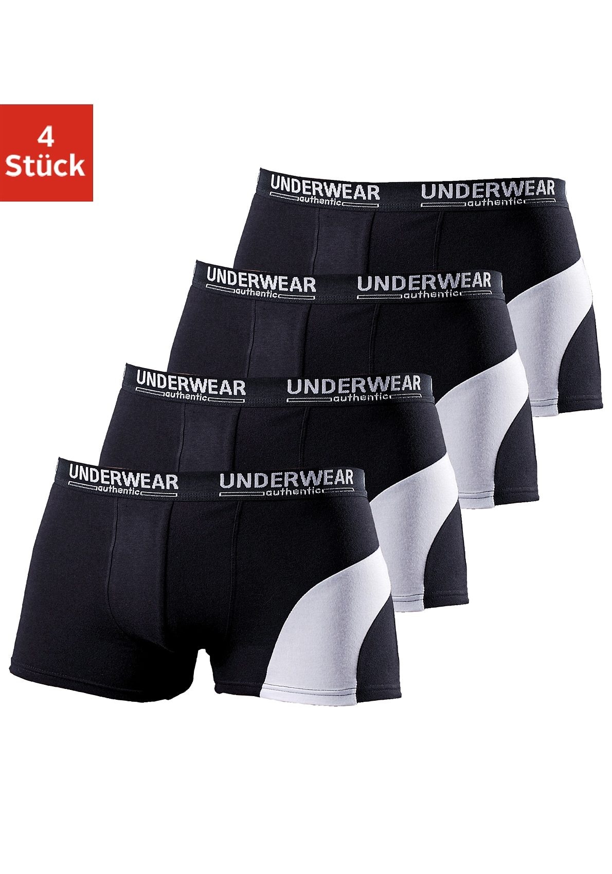 AUTHENTIC UNDERWEAR Boxer, (Packung, ♕ bei St.), kontrastfarbenen mit Einsatz 4