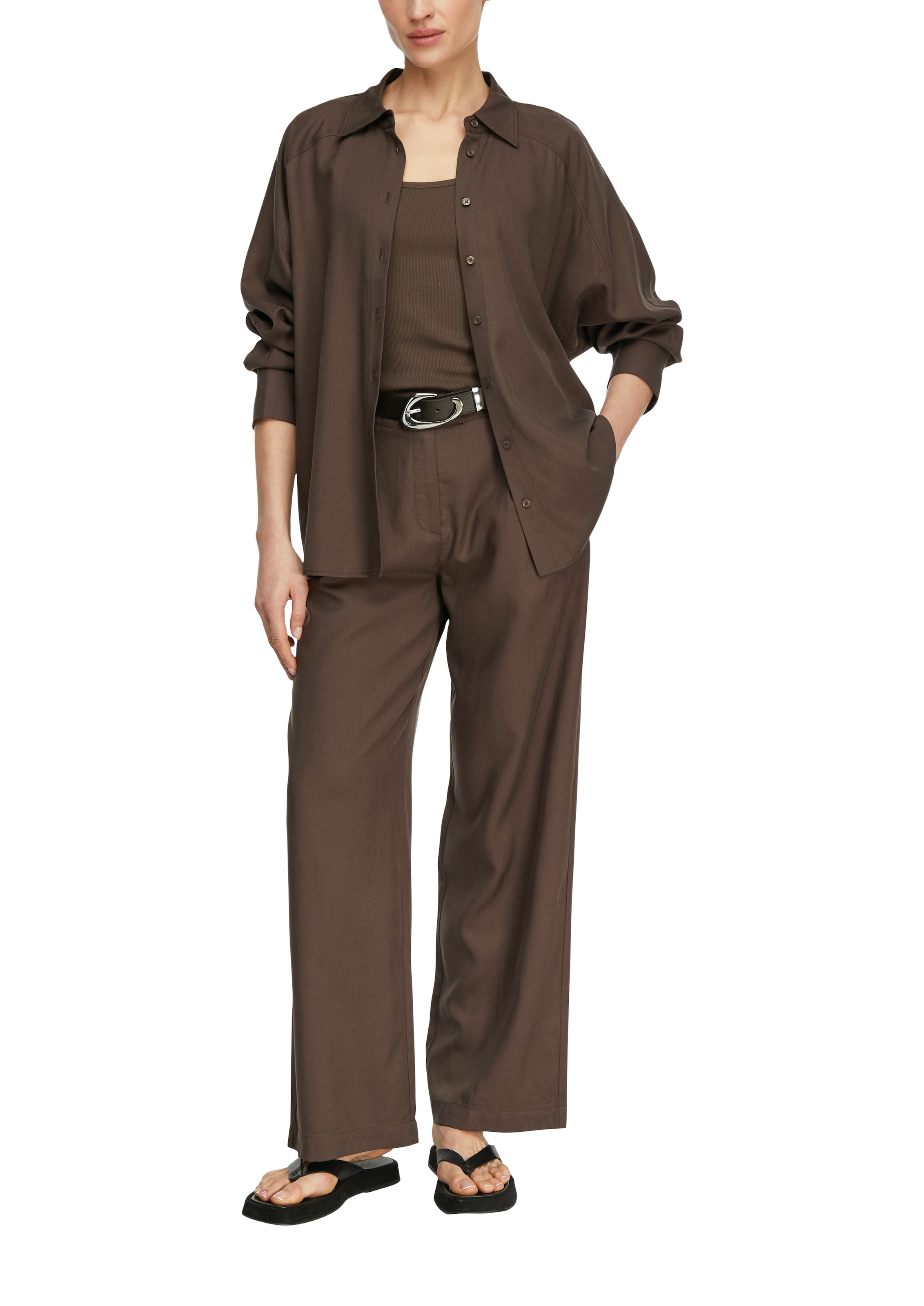 Comma Langarmbluse mit Leinen