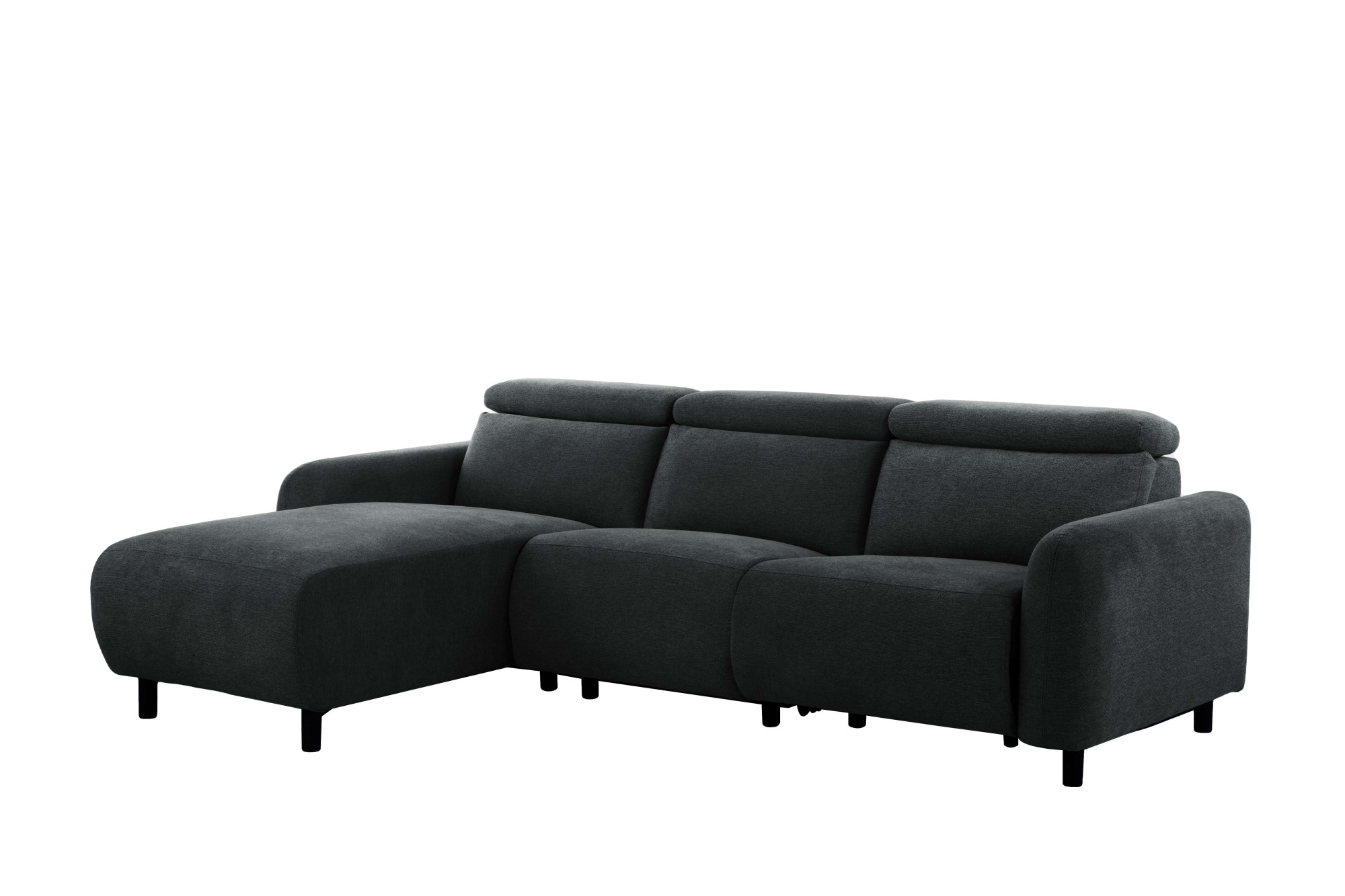 Home affaire Ecksofa »SKAANE Struktur, L-Form, 274 cm, manuelle u. elektrische Funktion,«, rundes Design, Kopfteilverstellung, Federkernpolsterung