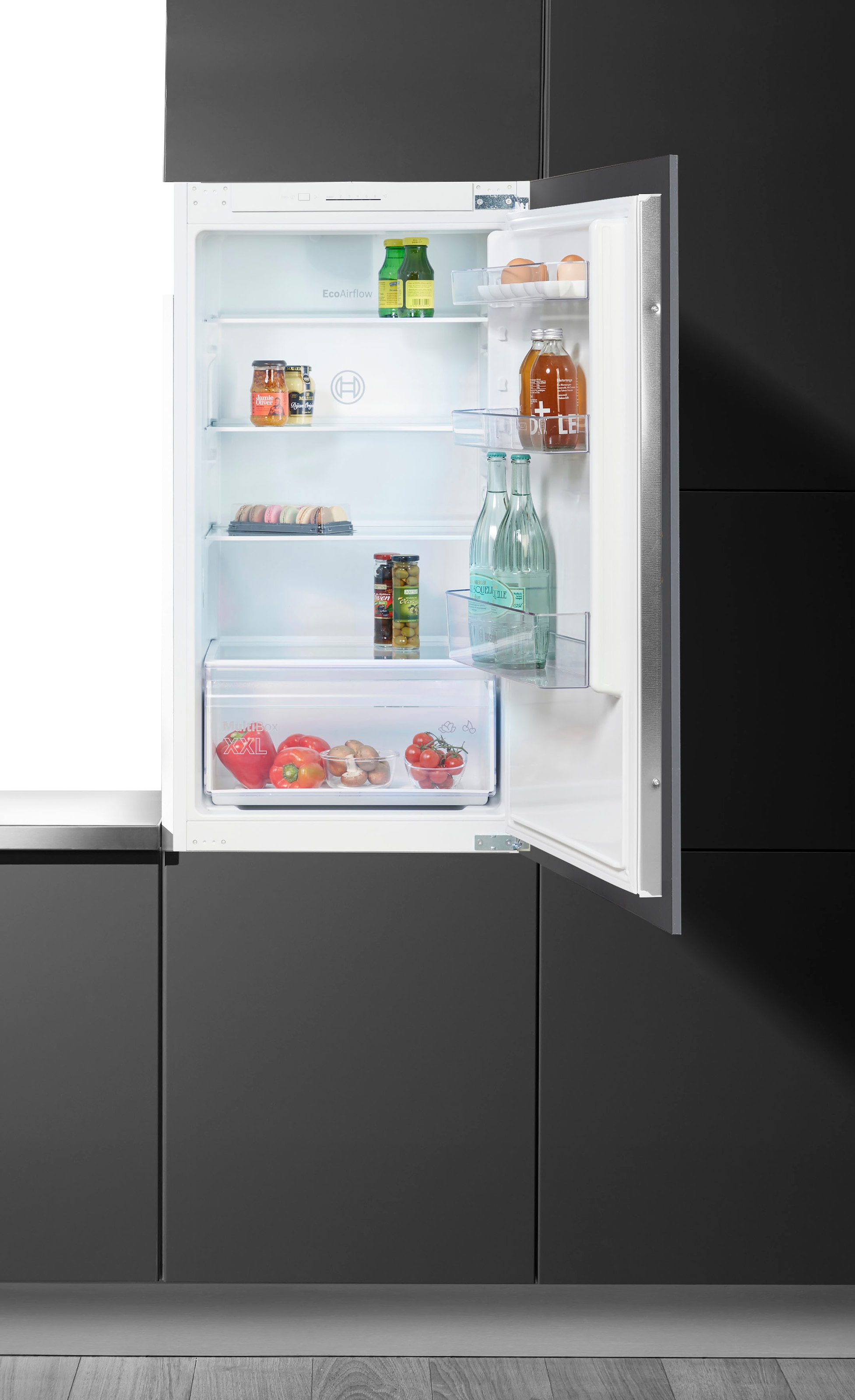 BOSCH Einbaukühlschrank Serie 2 "KIR31NSE0" 102,1 cm hoch 54,1 cm breit Multi Box XXL: extragroße Schublade für Obst und Gemüse