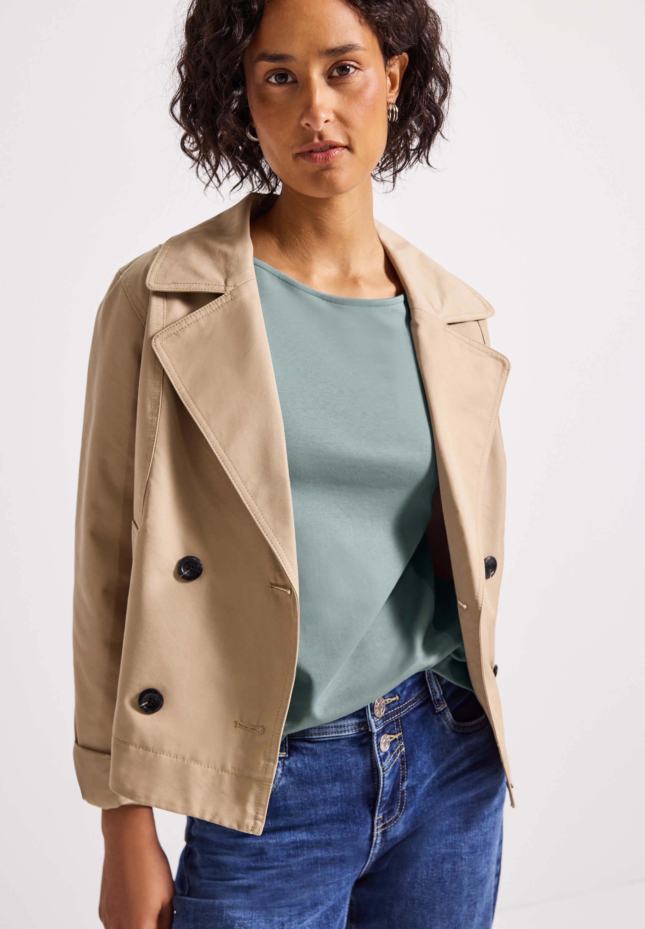 STREET ONE 3/4-Arm-Shirt, U-Boot-Ausschnitt und 3/4-Ärmel mit Bündchen