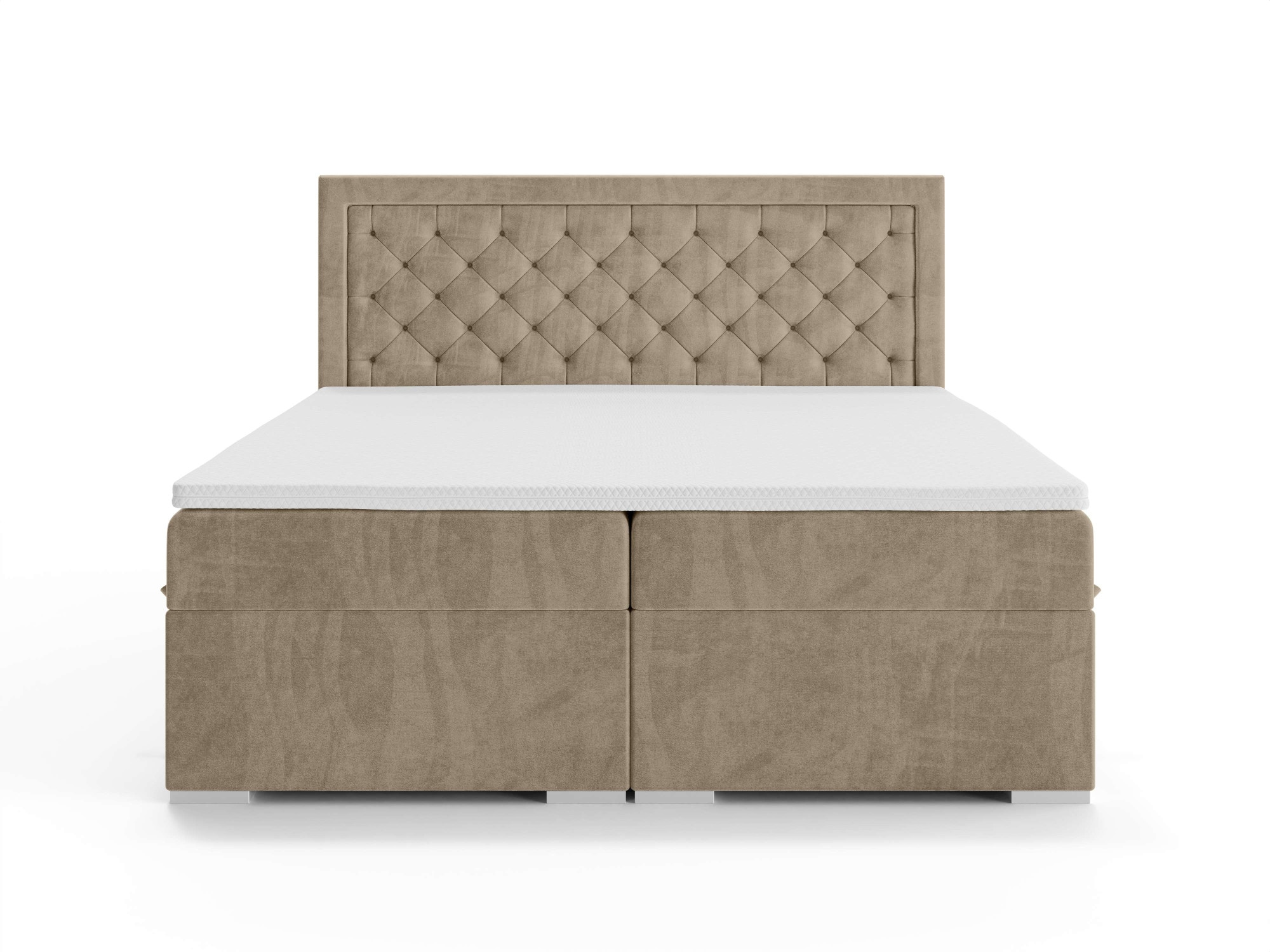 Leonique Polsterbett »SACY mit Matratze und Topper, in 2 Breiten (160 und 180 cm)«, Boxspringbett mit Kopfteil, Bettkasten, Matratze (BFK/TFK) und Topper